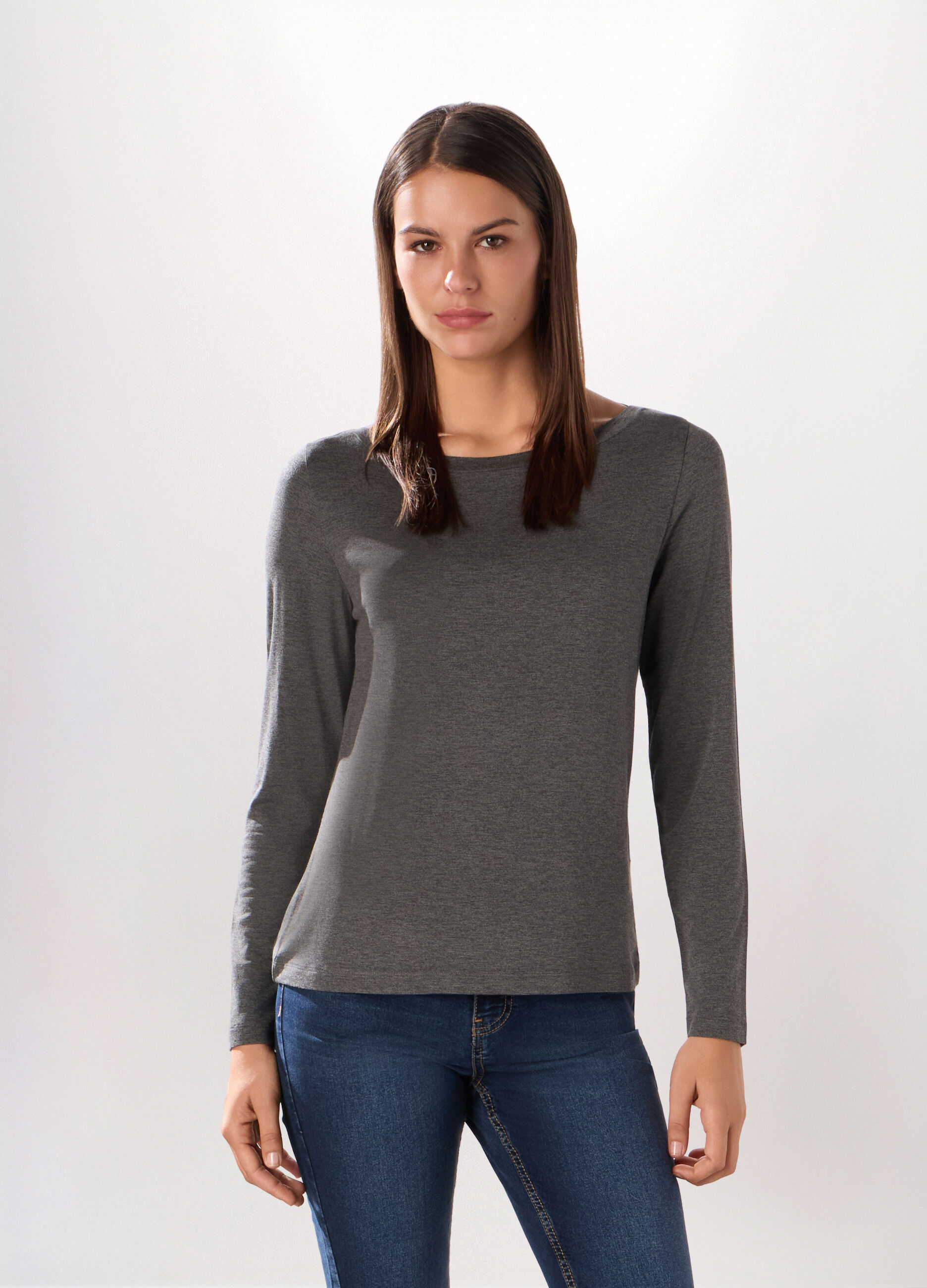 T-shirt in jersey di viscosa stretch donna_0