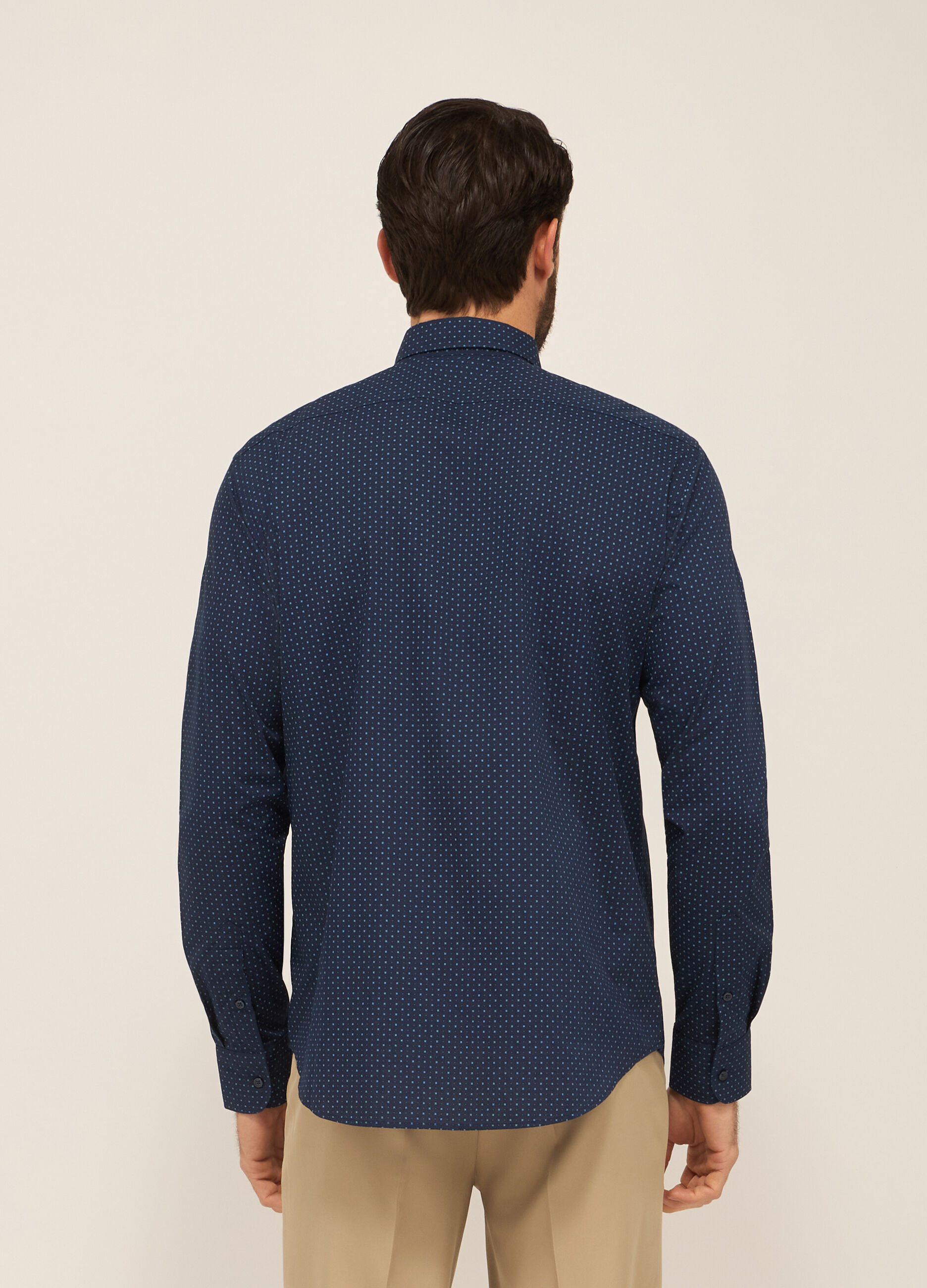 Camicia regular fit in misto cotone a fantasia_1