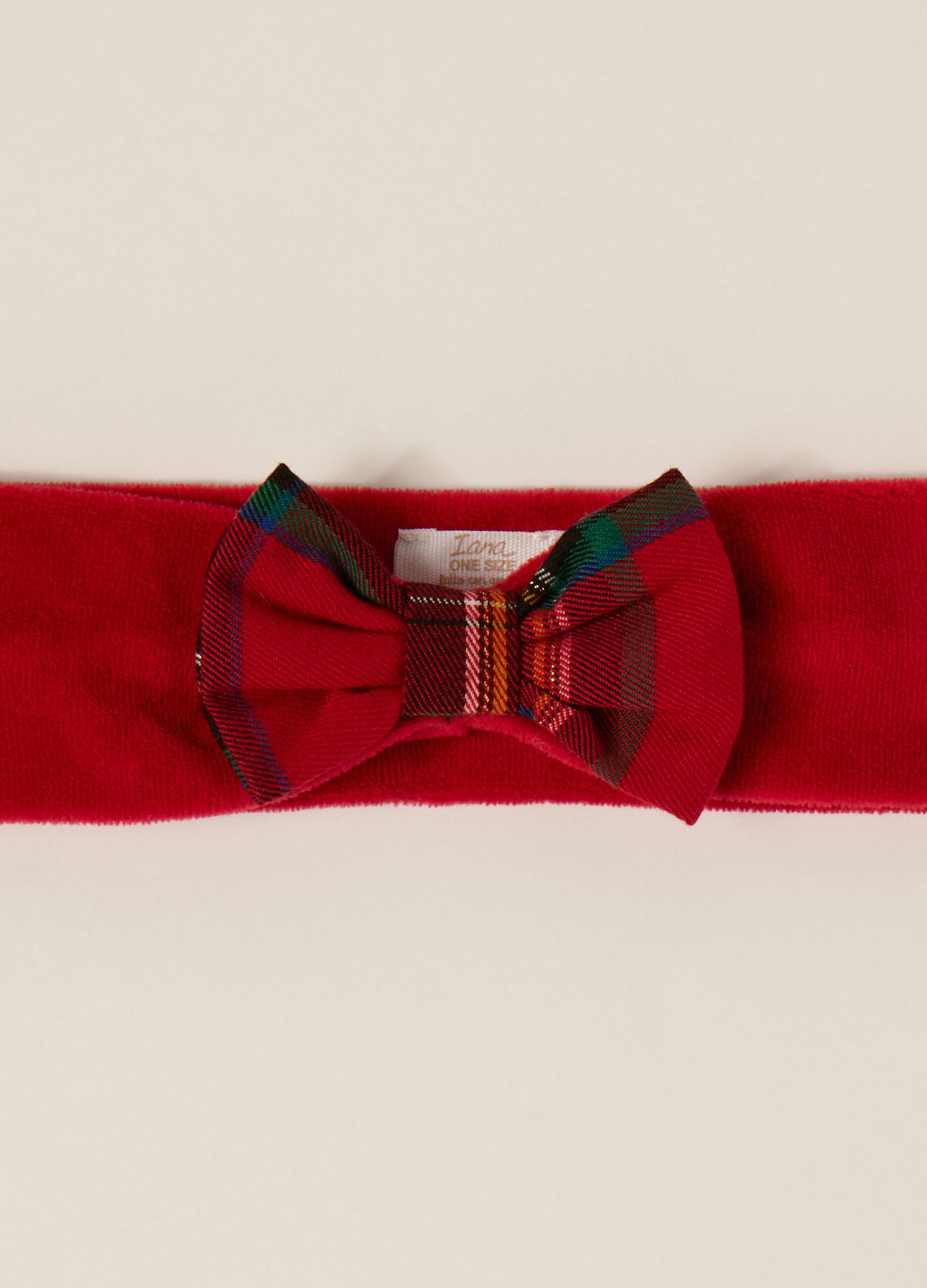 Fascia rossa in velour con fiocco_2