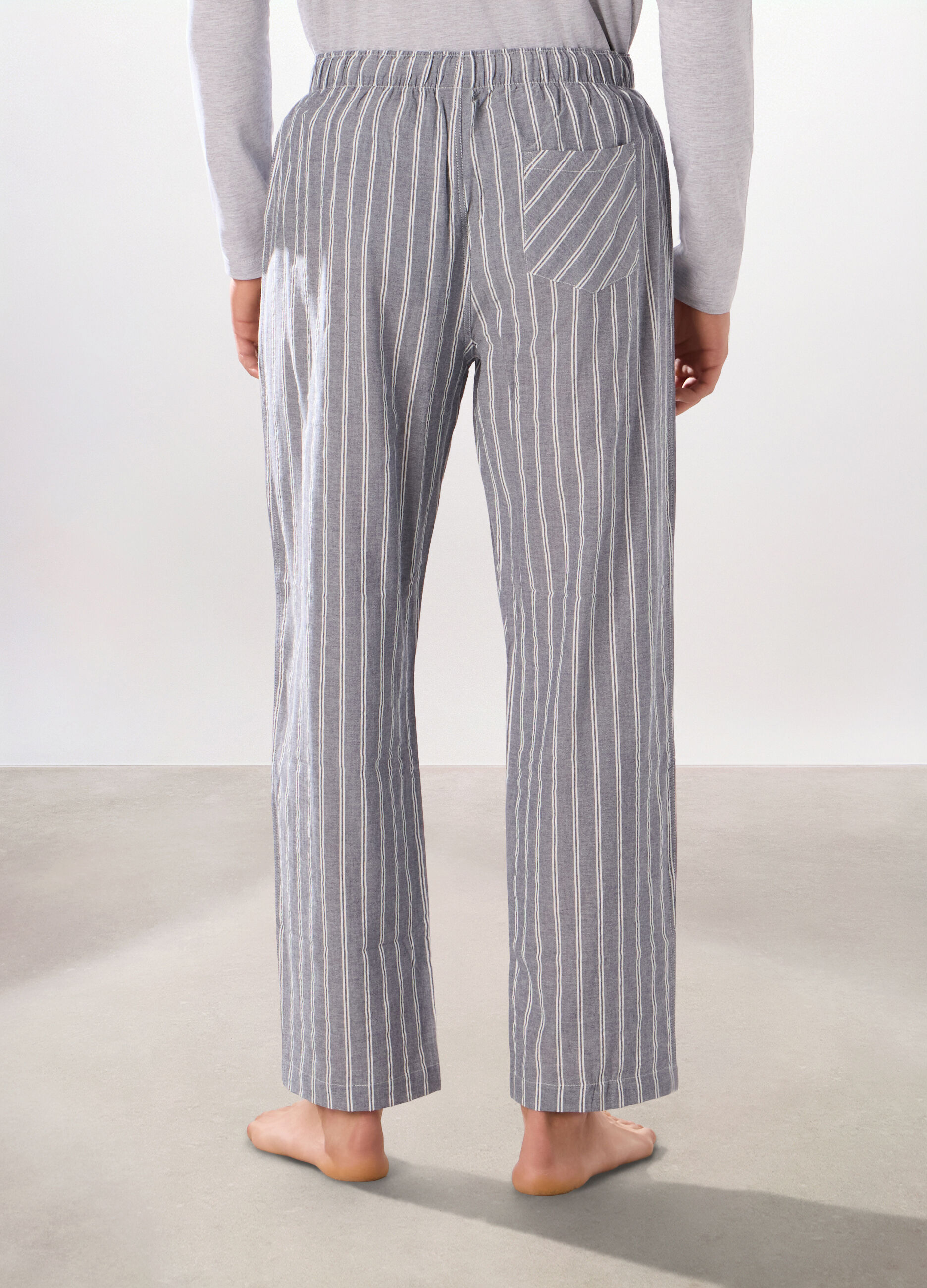 Pantalone lungo pigiama in puro cotone uomo_1