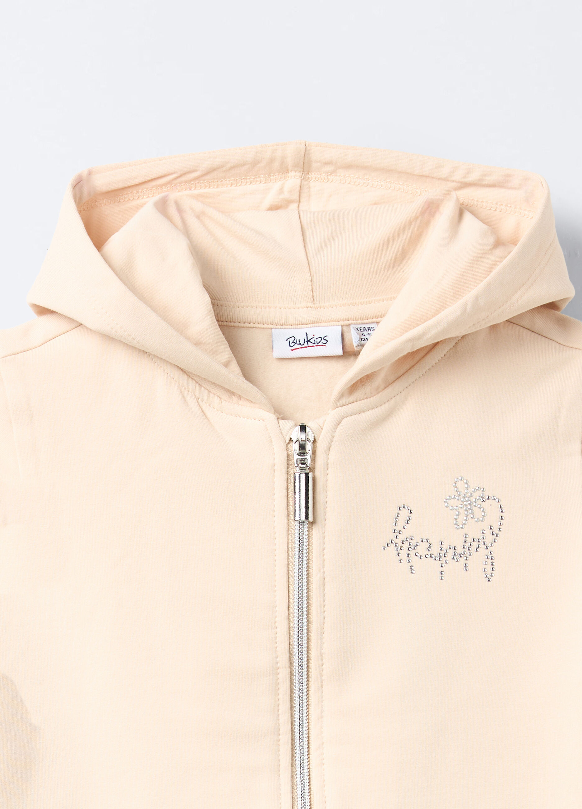 Felpa con cappuccio in cotone garzato stretch bambina_2