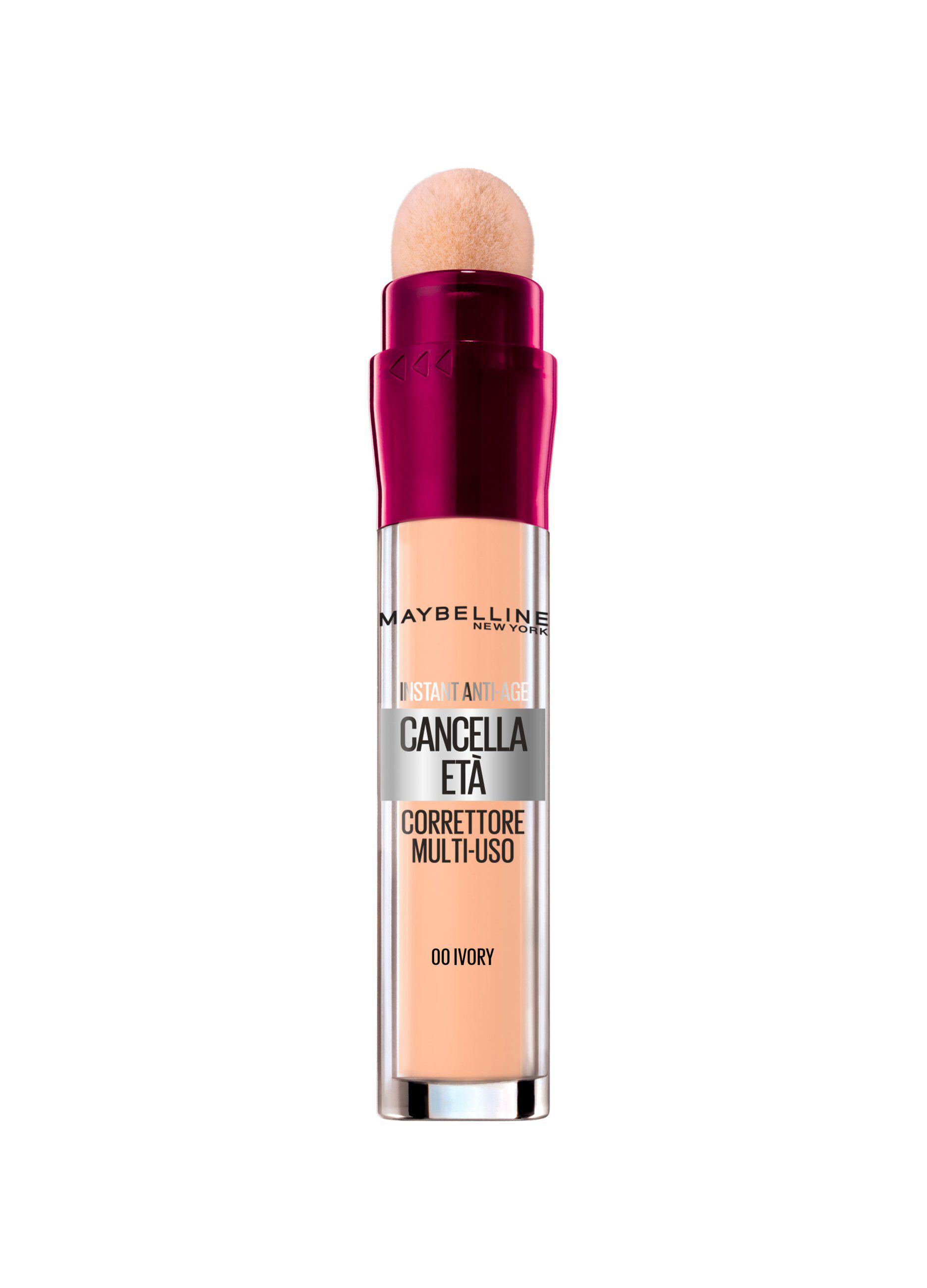 Maybelline New York Correttore Liquido Il Cancella Età, con Bacche di Goji e Haloxyl, Copre Occhiaie e Piccole Rughe, 00 Ivory, 6.8 ml.