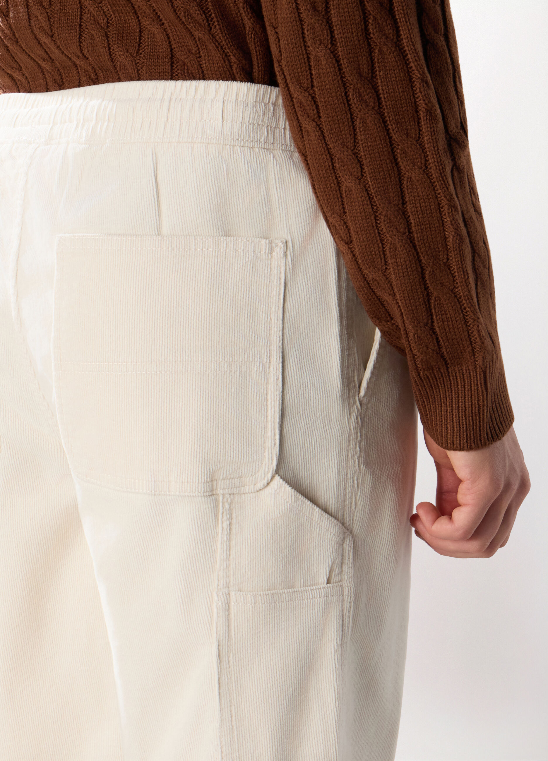 Pantalone in velluto a coste di cotone stretch uomo_2