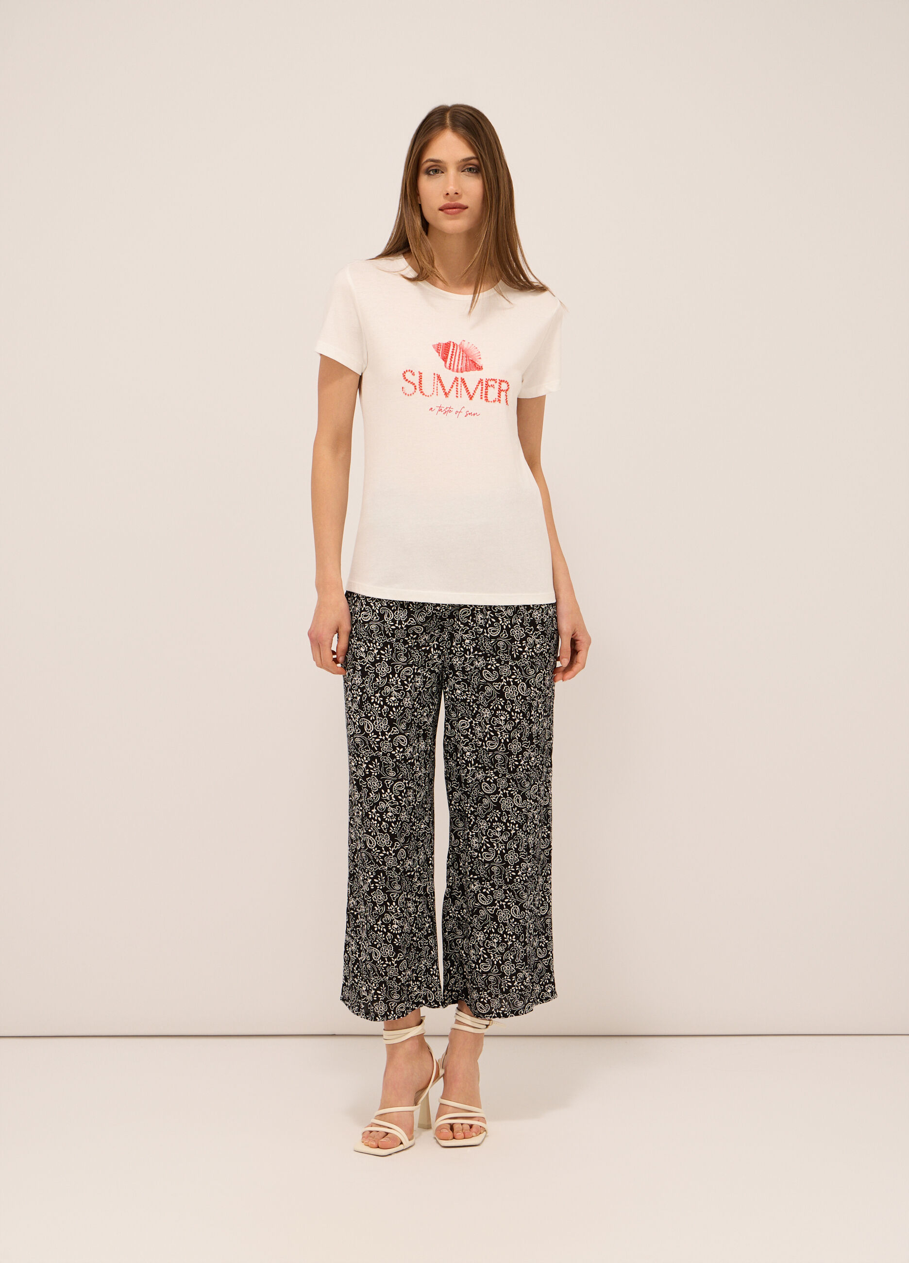 Pantaloni in pura viscosa creponne donna_0