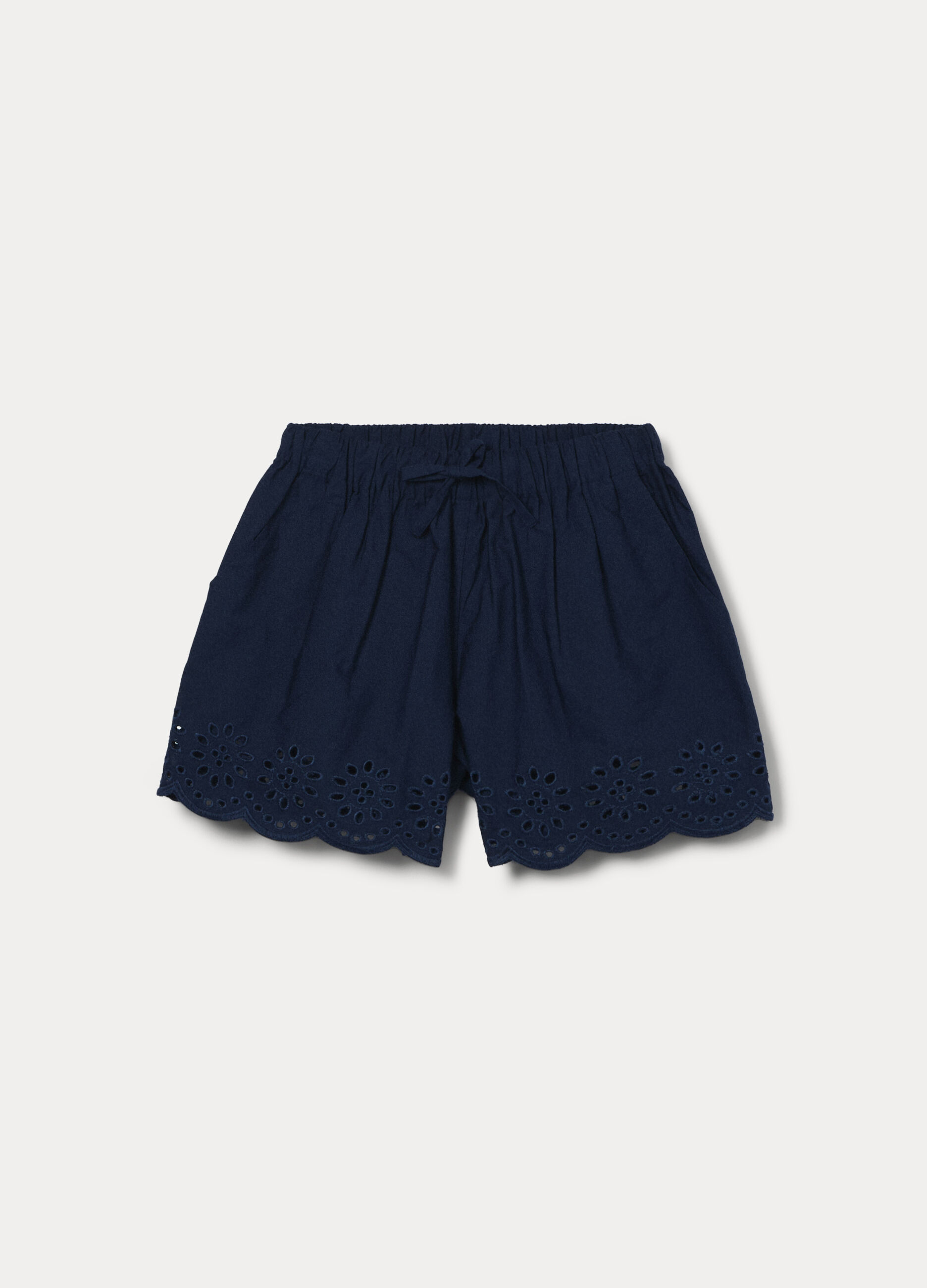 Shorts in popeline di puro cotone bambina_0