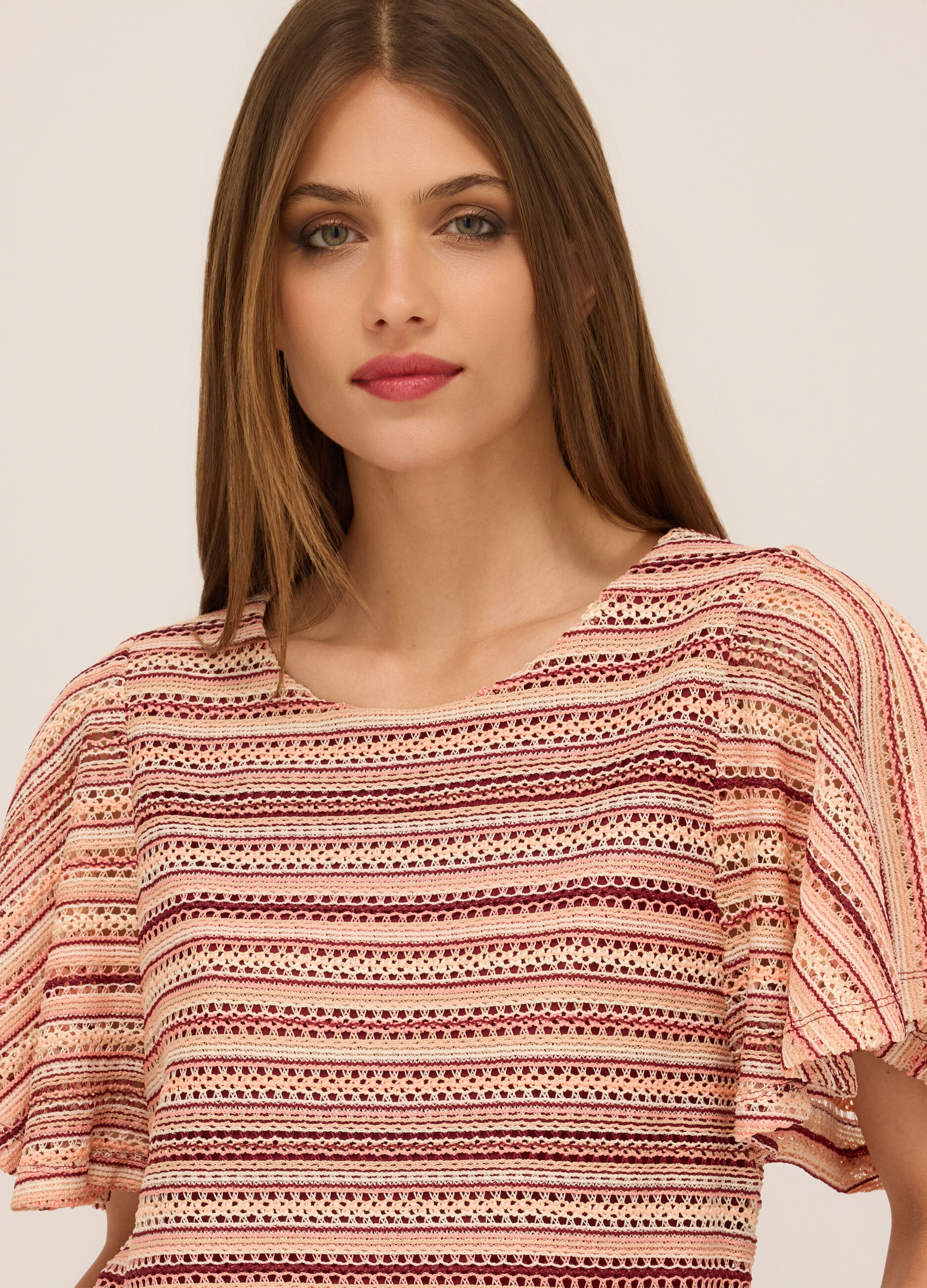 T-shirt tricot a righe donna_2