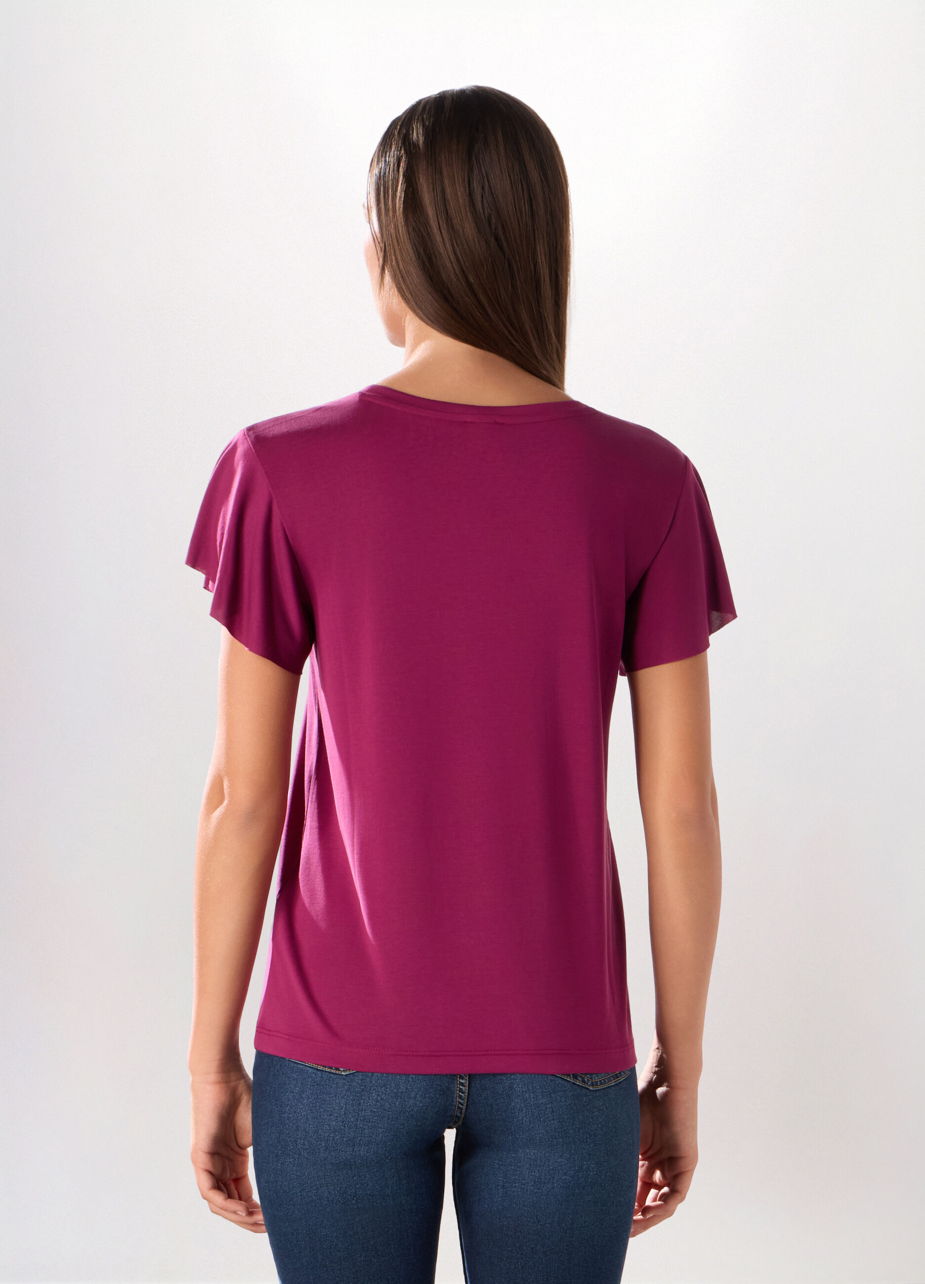 T-shirt in jersey di misto modal donna_1