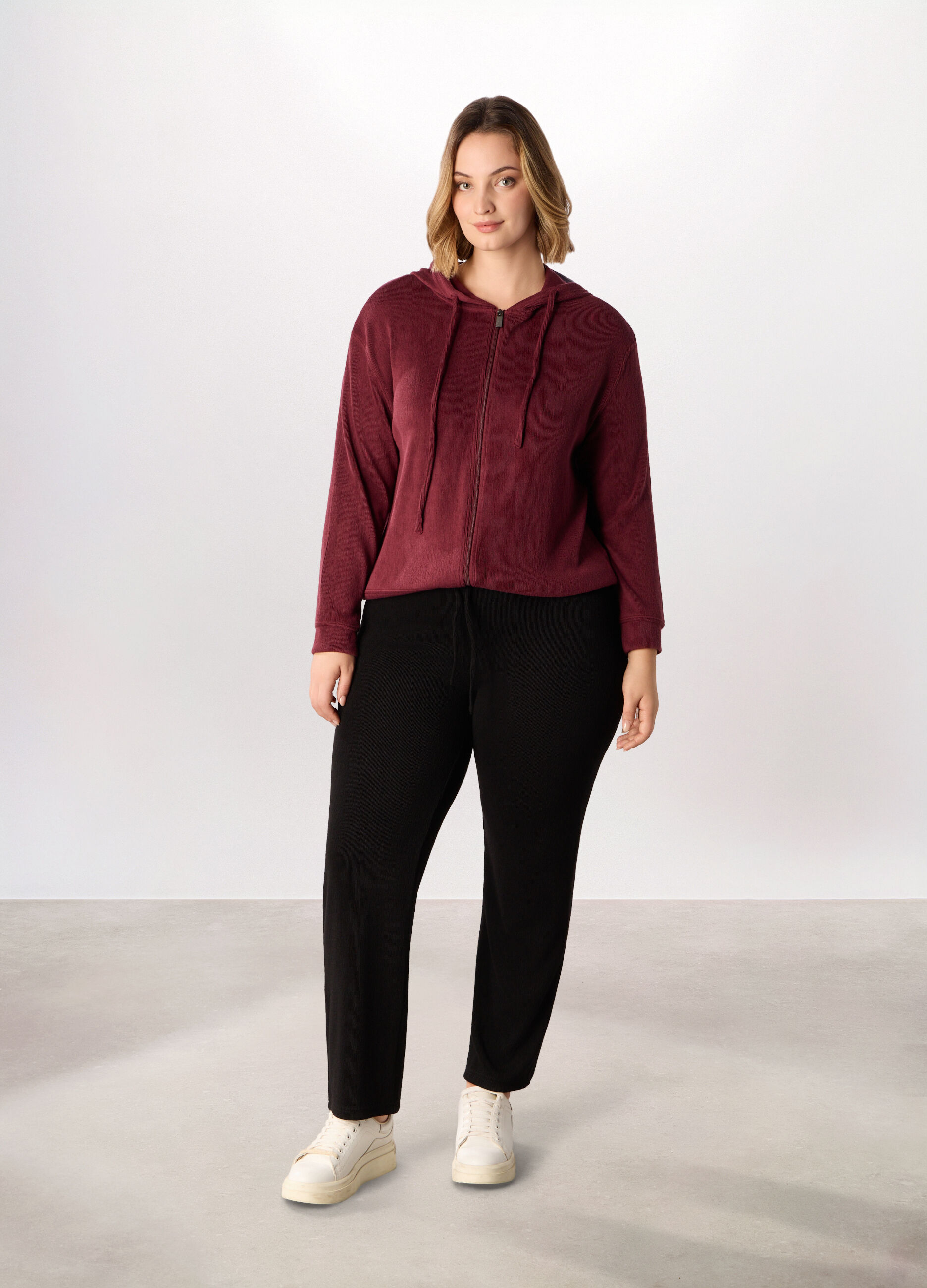 Jogger in costina di poli viscosa donna curvy_0