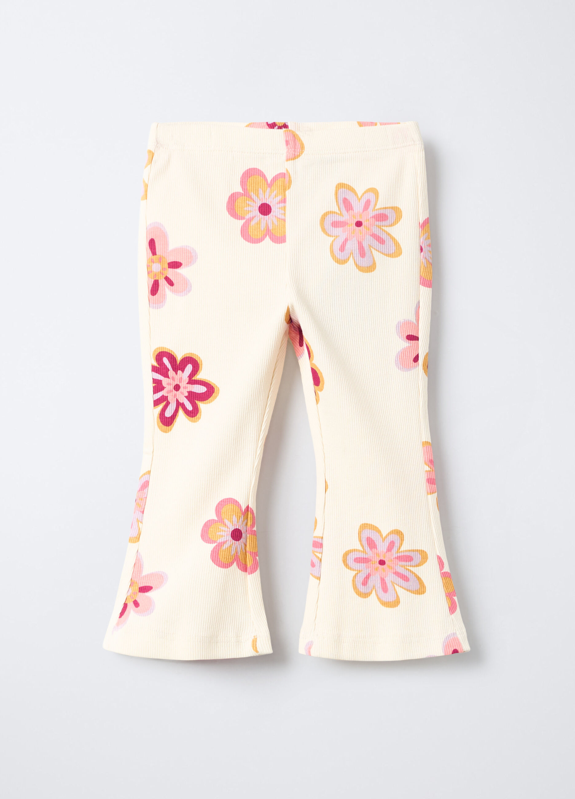 Leggings in costina di cotone stretch Flare Fit bimba_0
