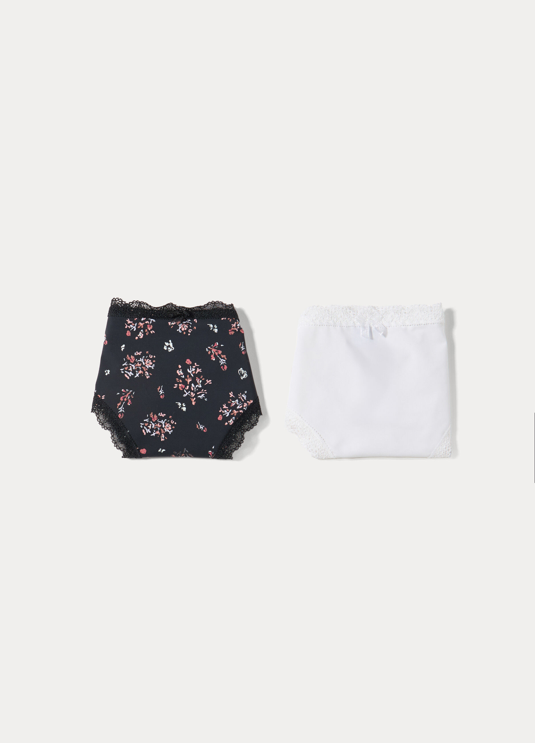Pack 2 slip in microfibra con inserti in pizzo donna