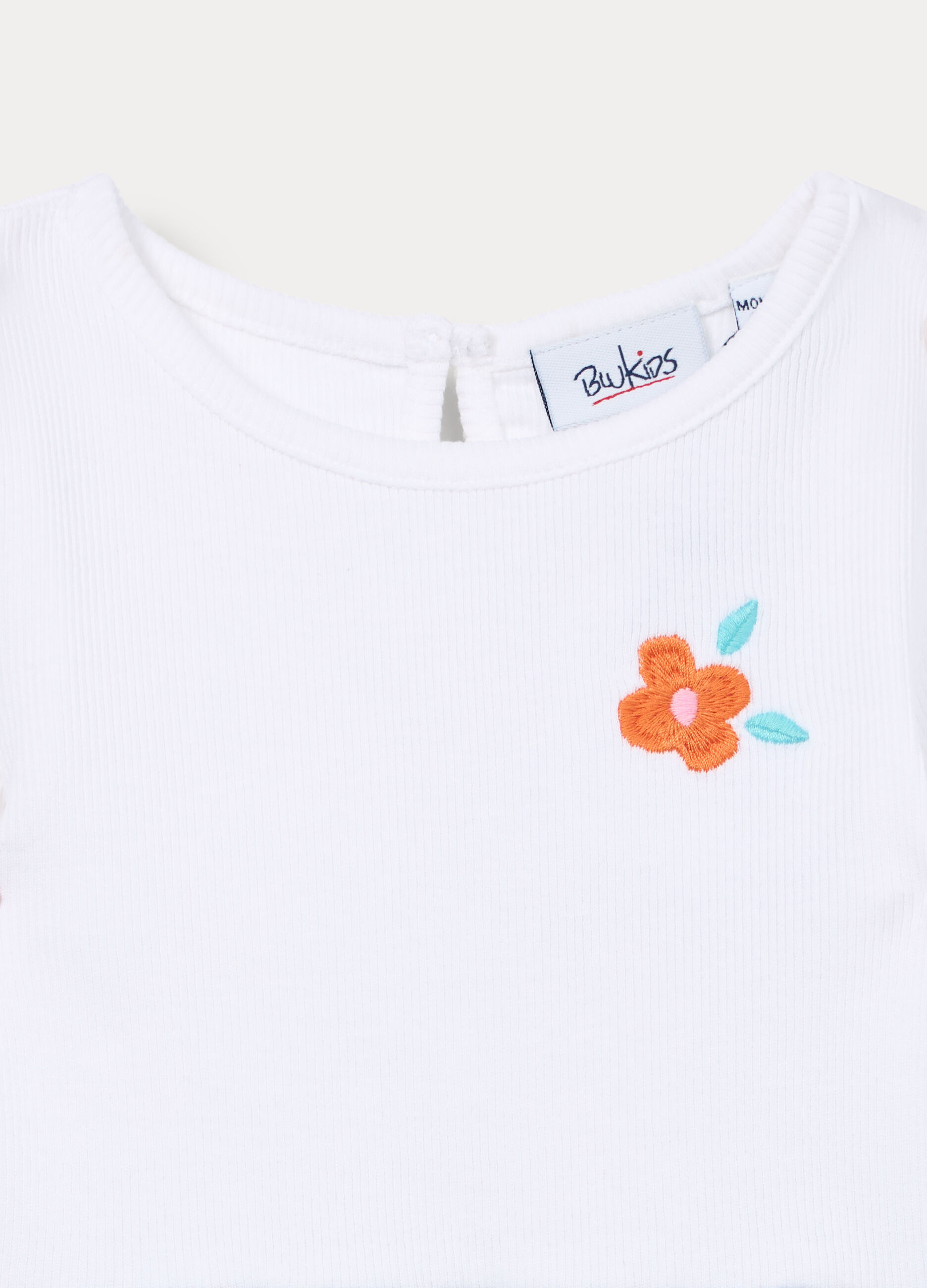 Abito corto in costina di cotone stretch bimba _2