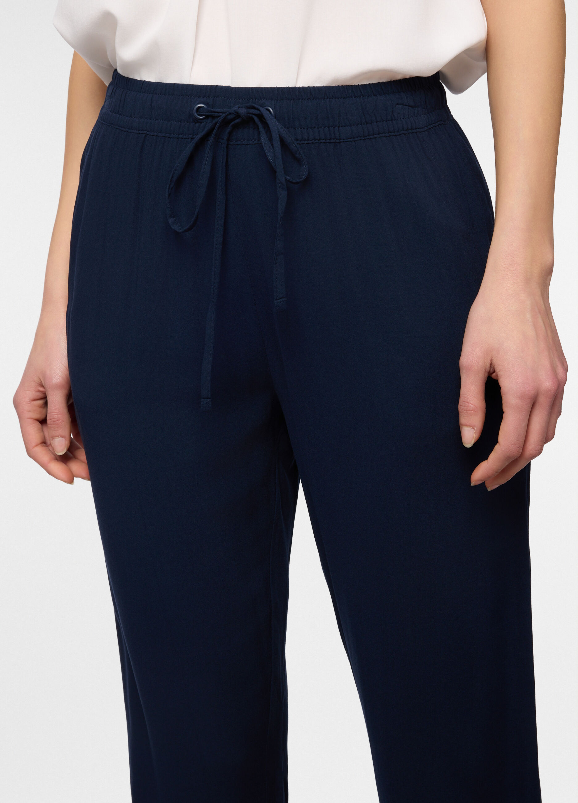 Pantaloni relaxed fit in pura viscosa donna_2