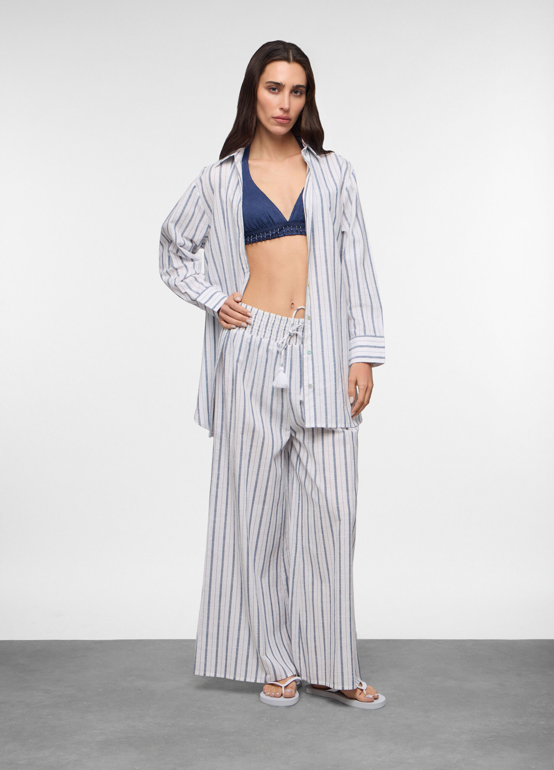 Pantaloni wide leg copricostume donna_0