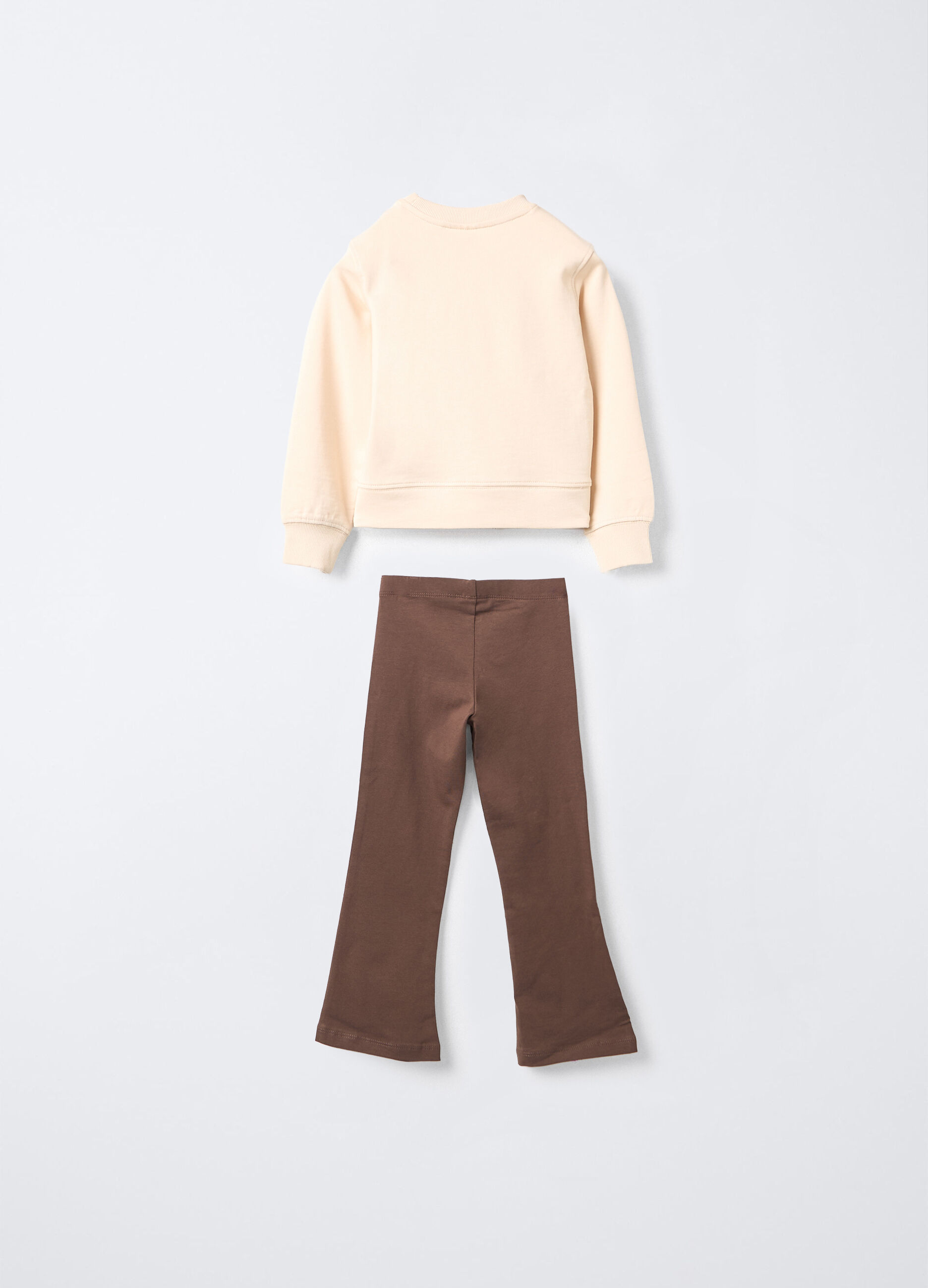 Jogging set in cotone garzato stretch bambina_1