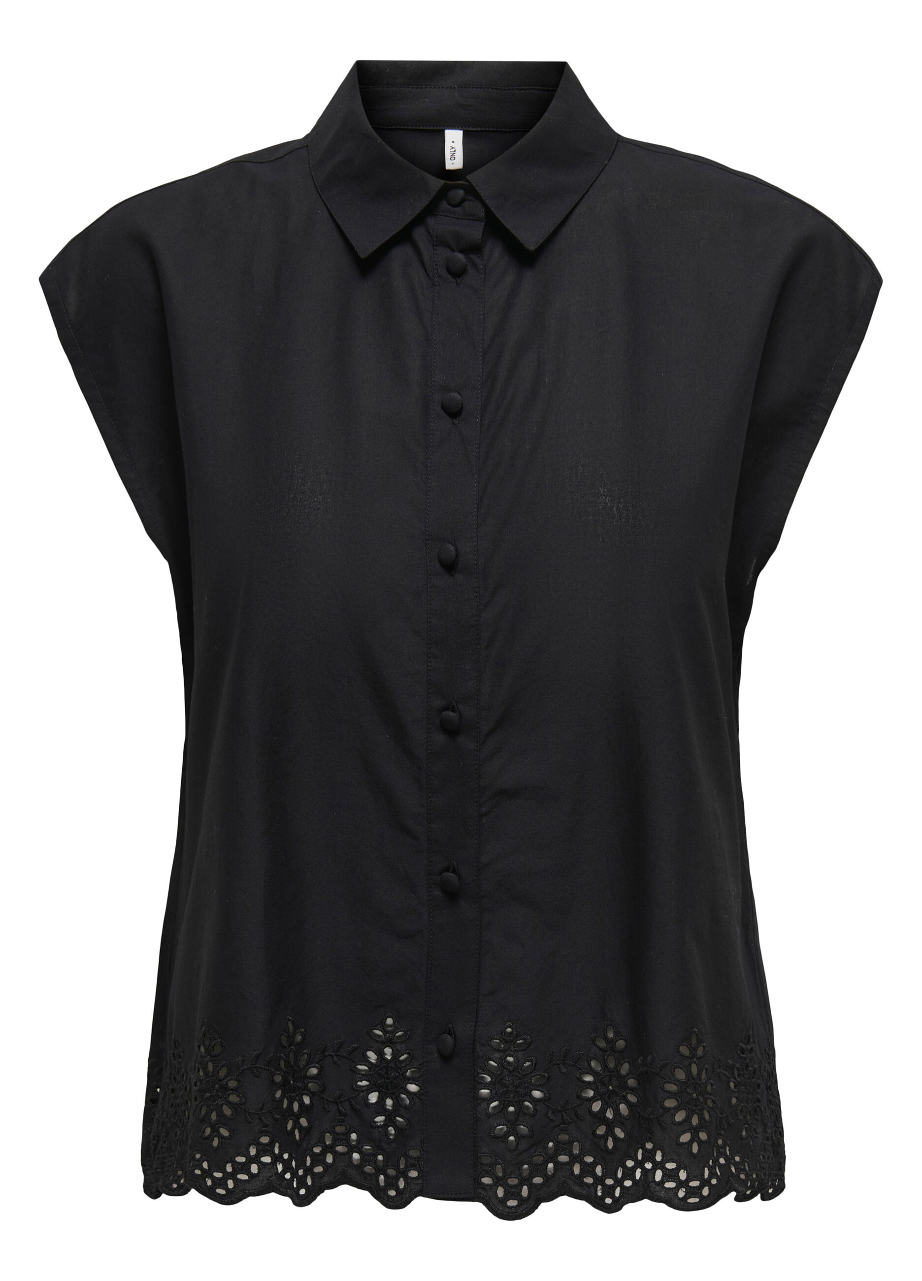 Camicia smanicata con ricami donna_5