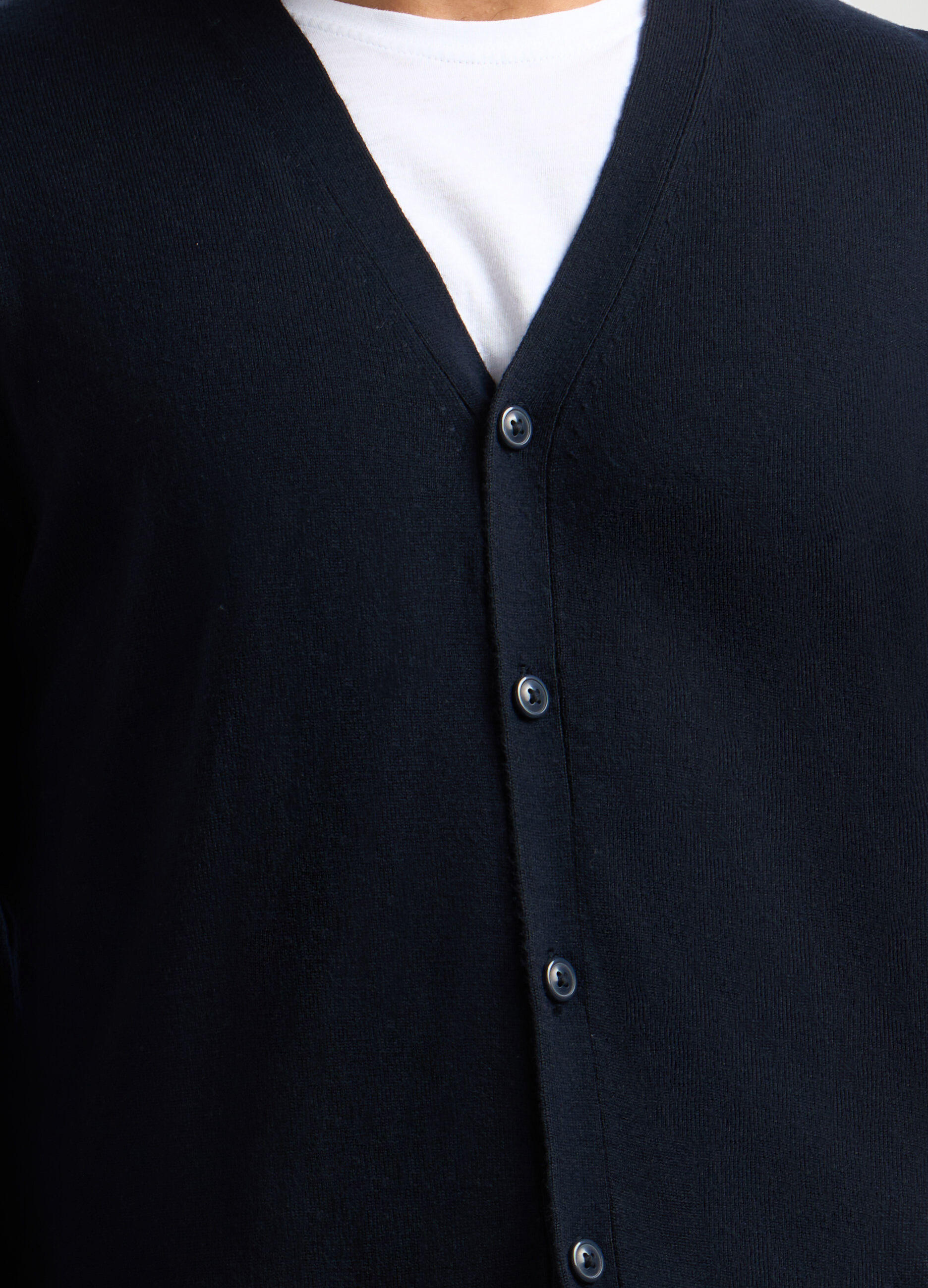 Cardigan collo a V maglia rasata uomo_2