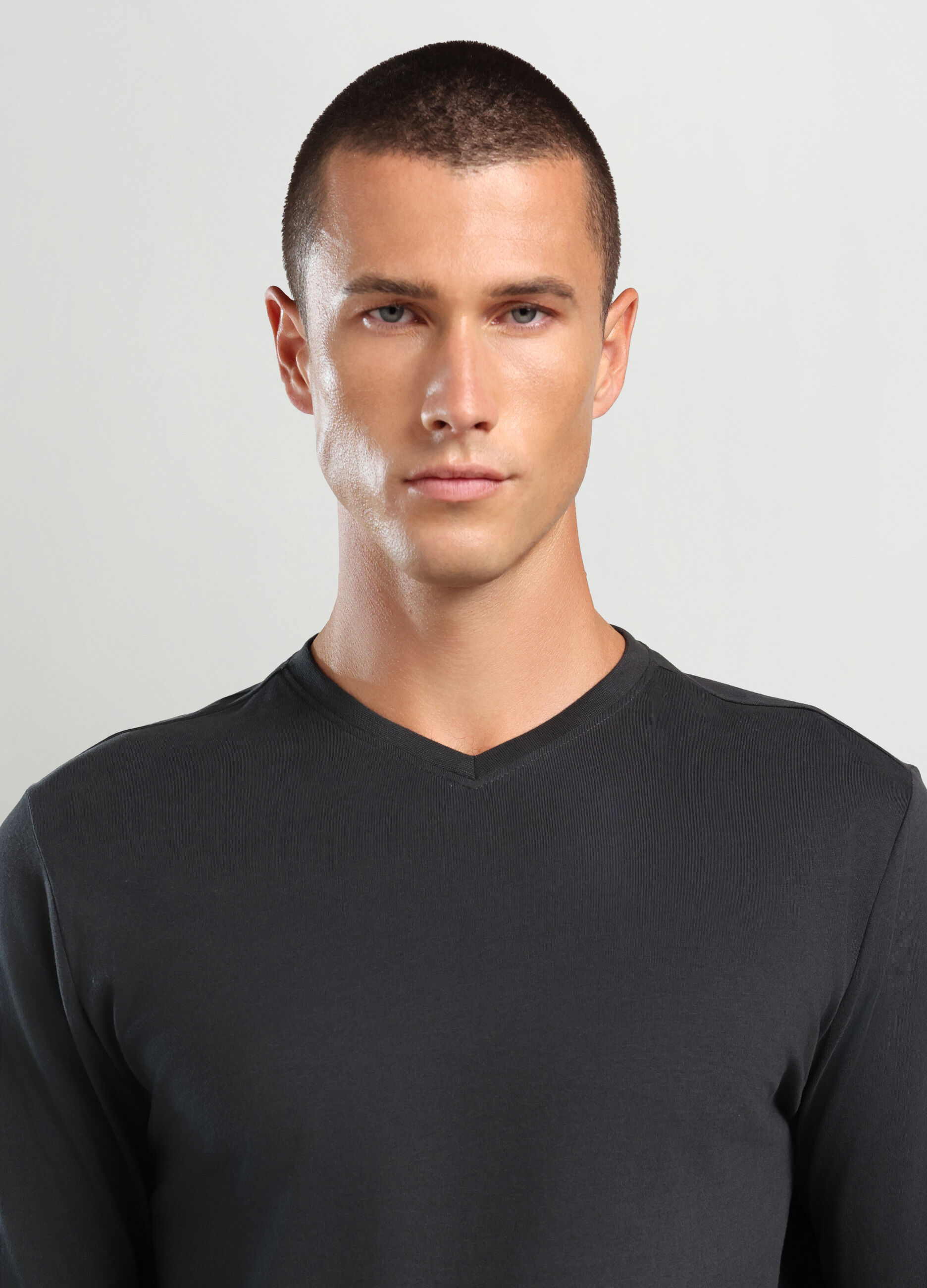 Maglietta a maniche lunghe in puro cotone uomo_2