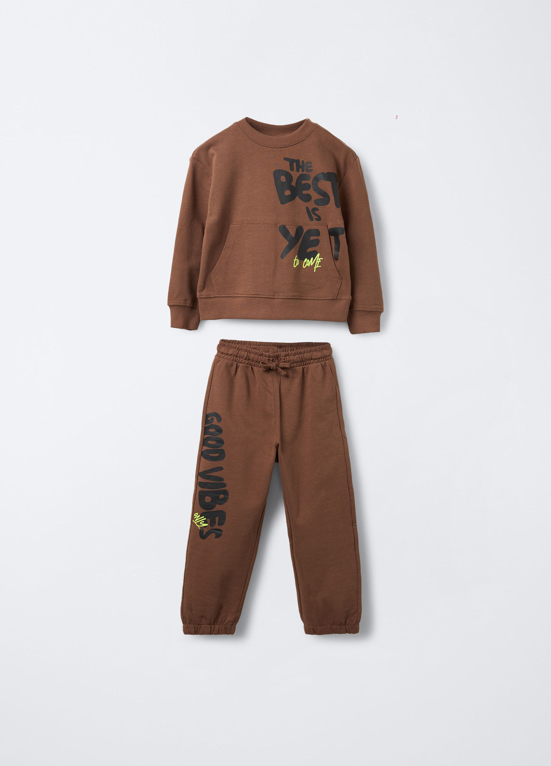 Jogging set in puro cotone garzato bambino_0