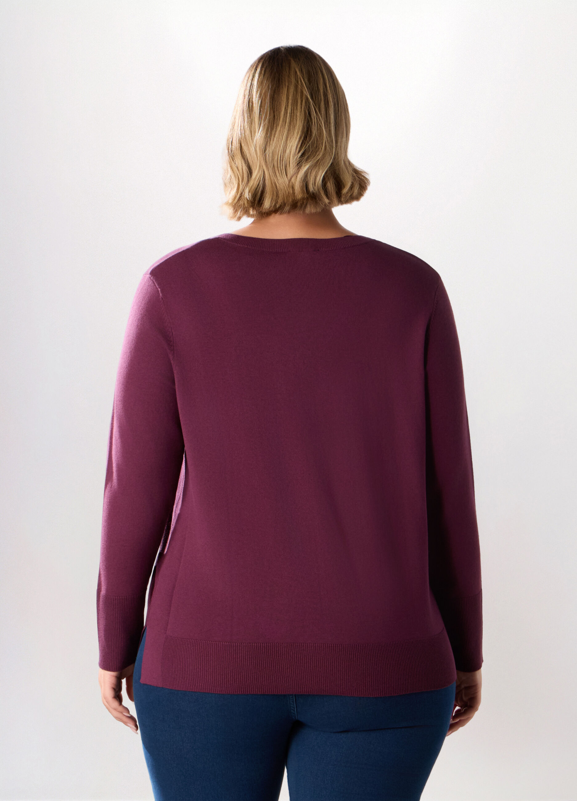 Pullover con scollo a V donna curvy_1