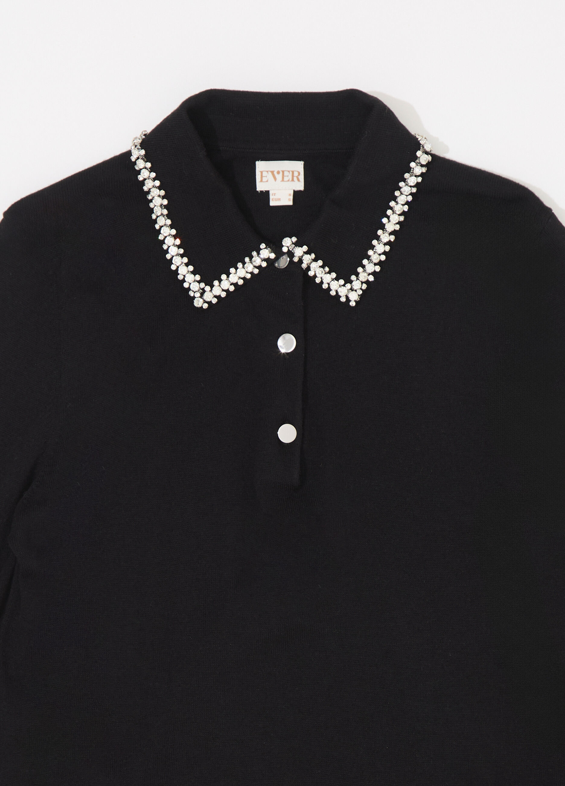 Polo in tricot misto lana a manica lunga donna_6