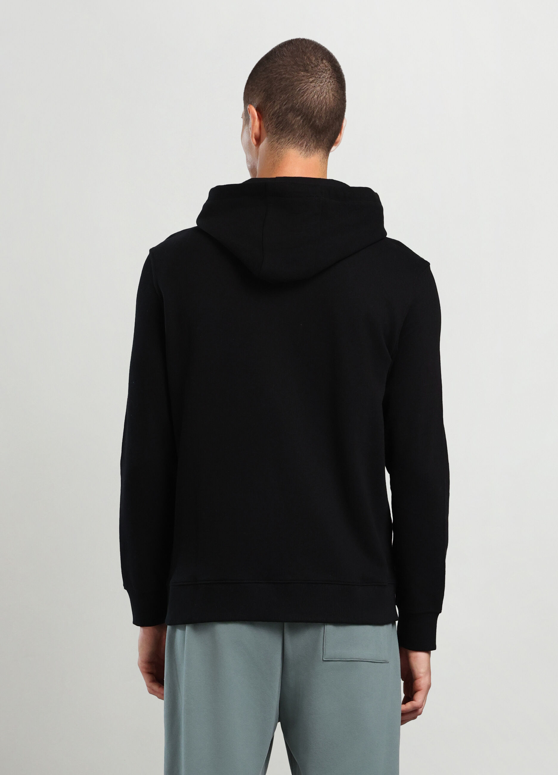 Felpa con cappuccio in puro cotone uomo_1