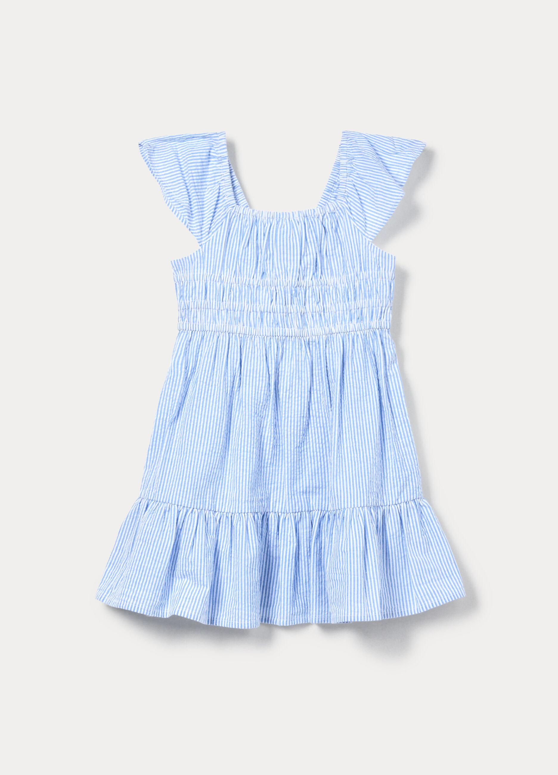 Vestito in puro cotone a righe bambina_0