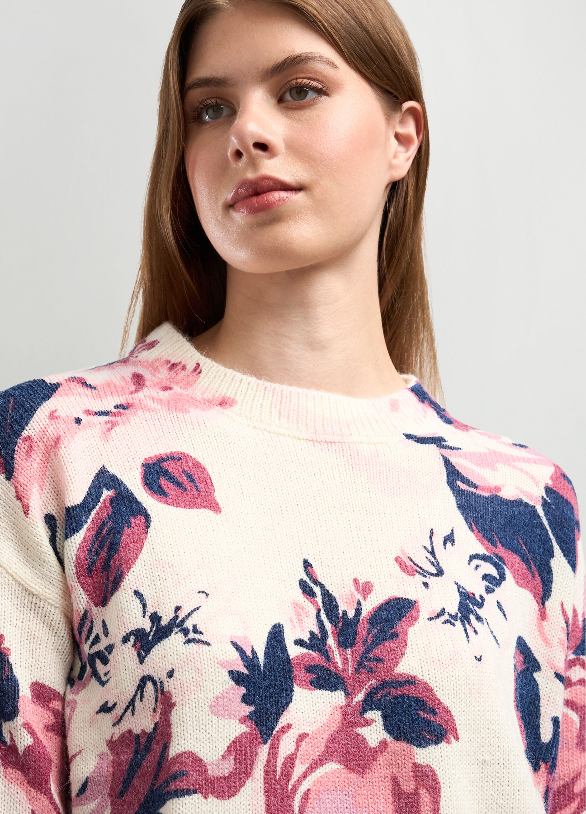 Girocollo tricot con stampa donna_2