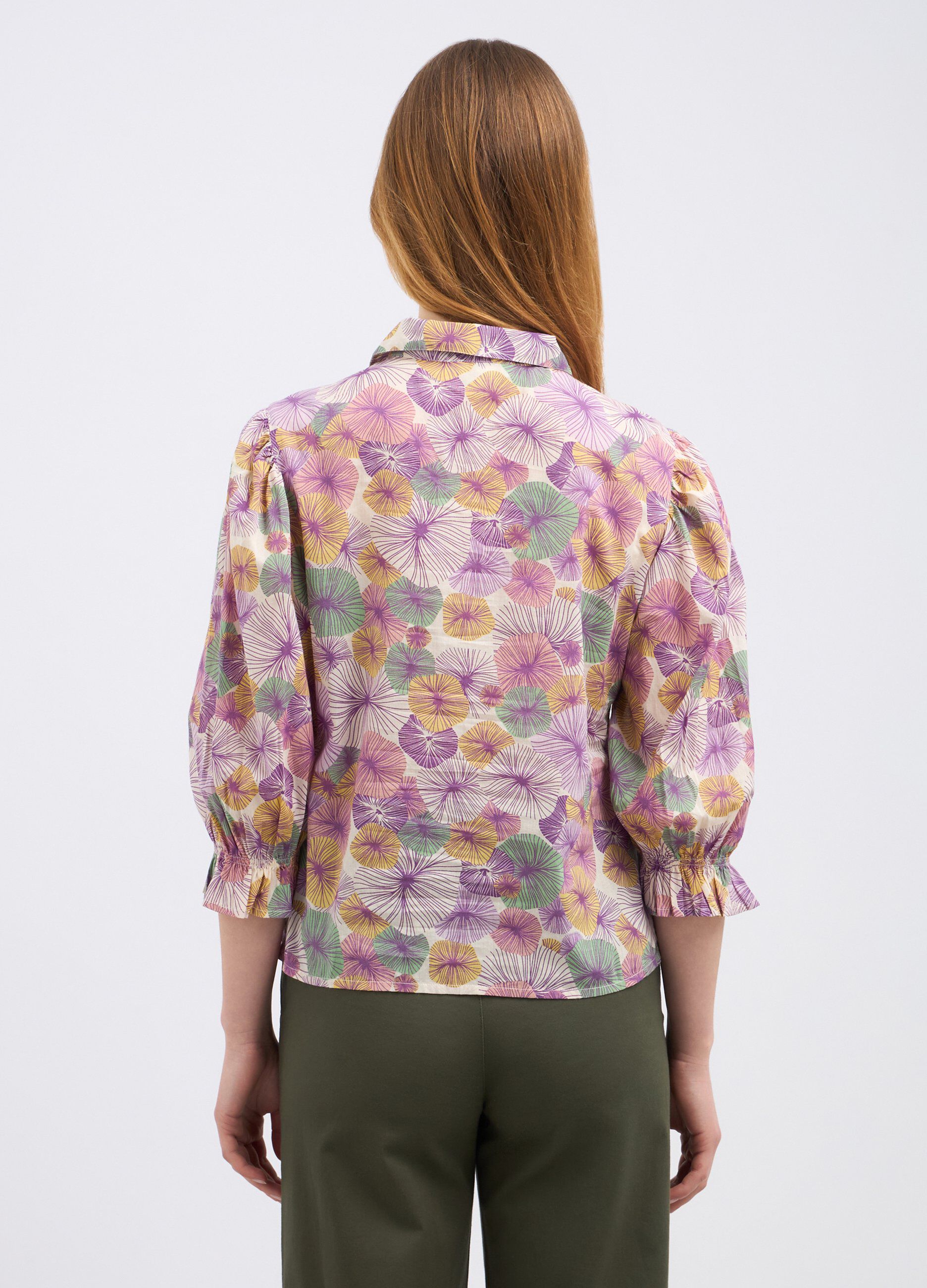 Camicia in puro cotone multicolor donna_1