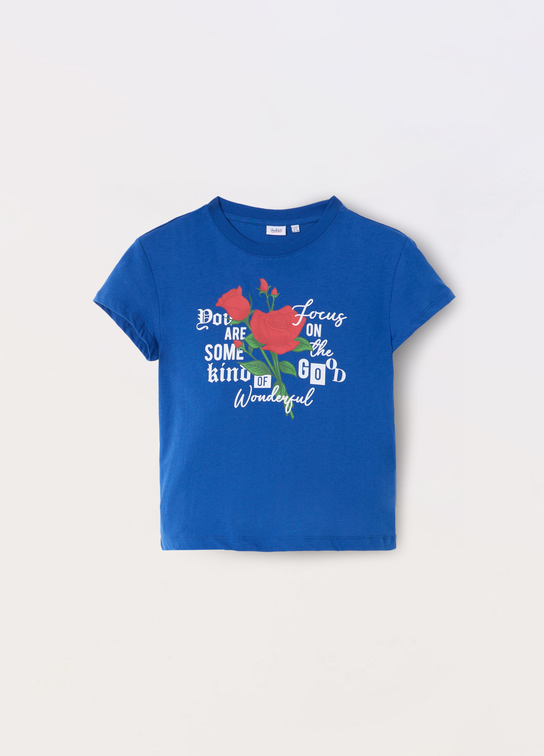 T-shirt in puro cotone con stampa ragazza_0