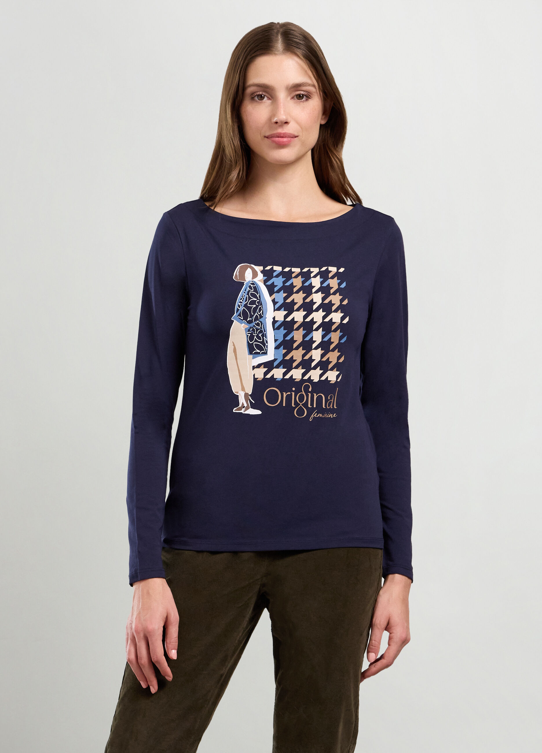 T-shirt in cotone stretch donna_0