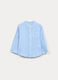 Camicia con collo coreano misto lino bimbo_0
