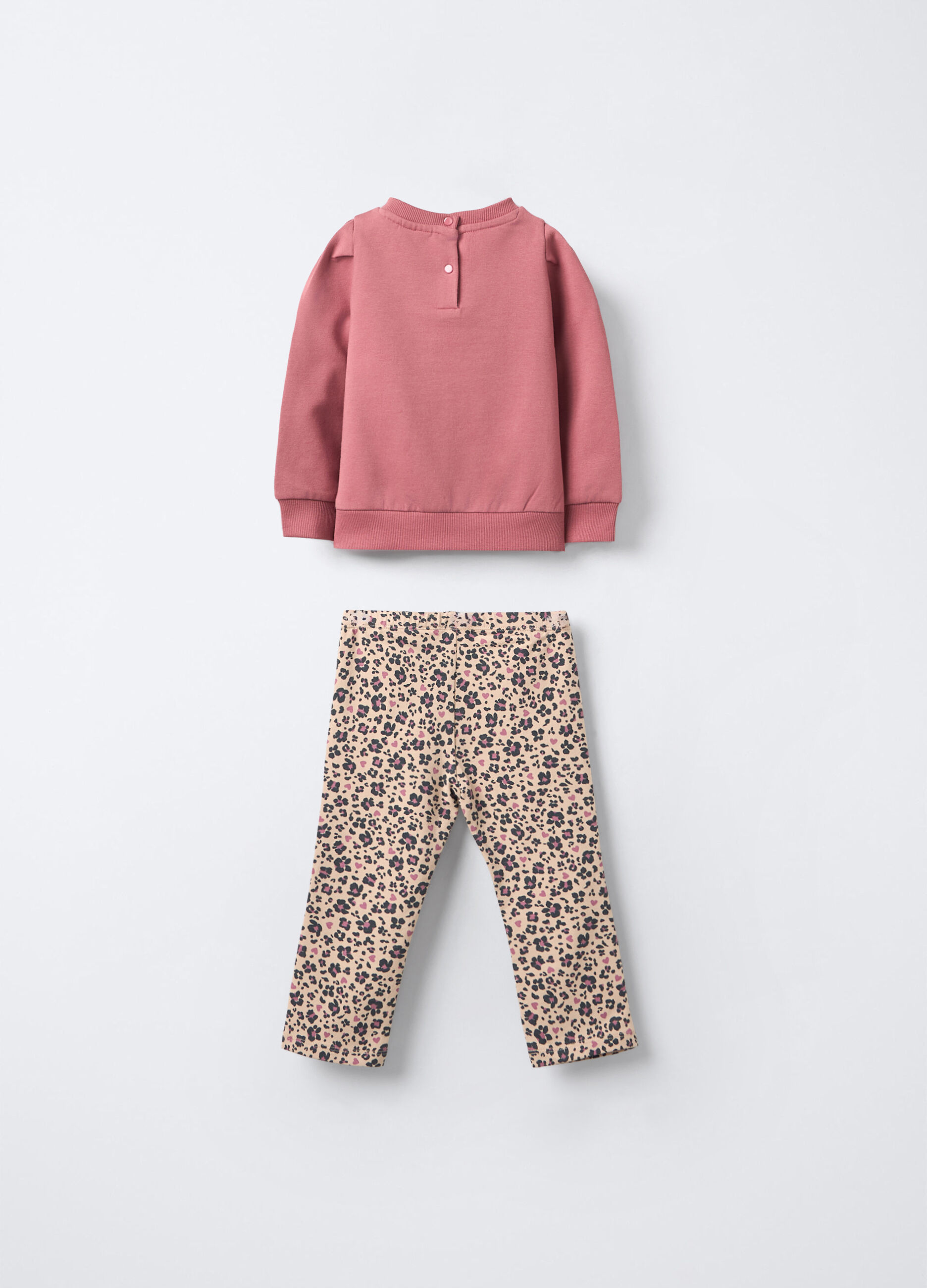 Jogging set in cotone garzato stretch bimba_1