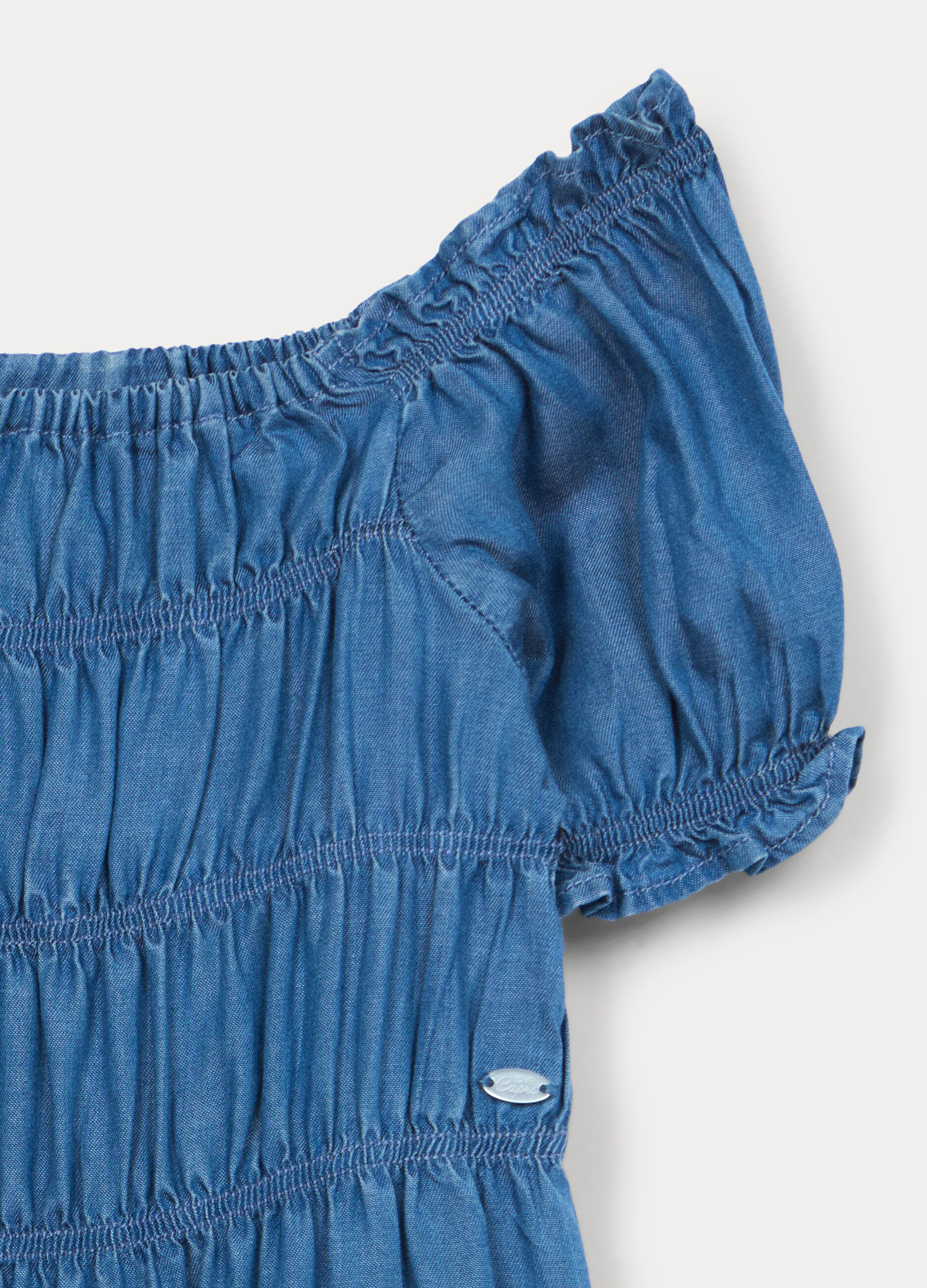 Vestito a balze in pura lyocell bambina_2