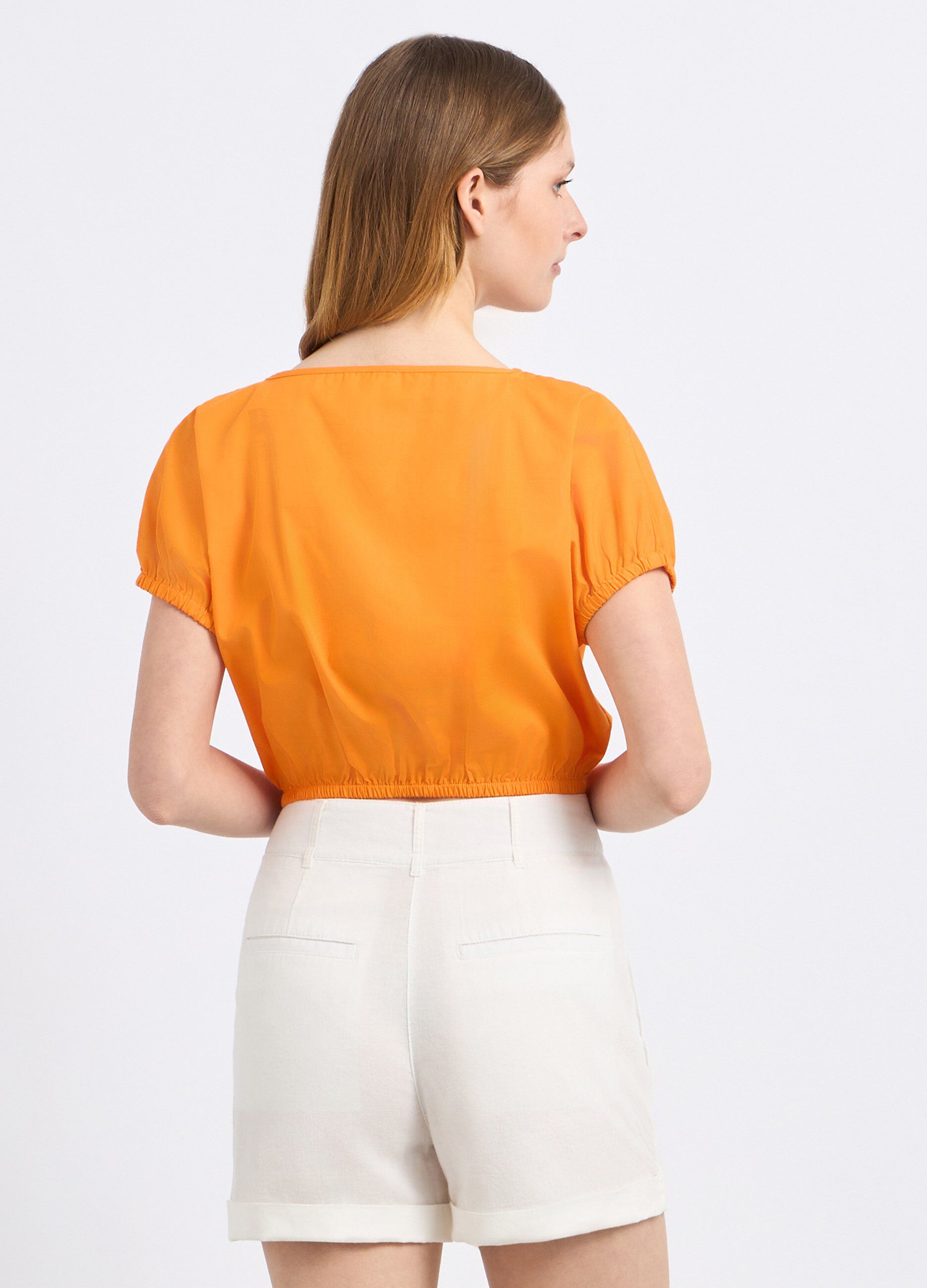 Blusa cropped in puro cotone donna_1