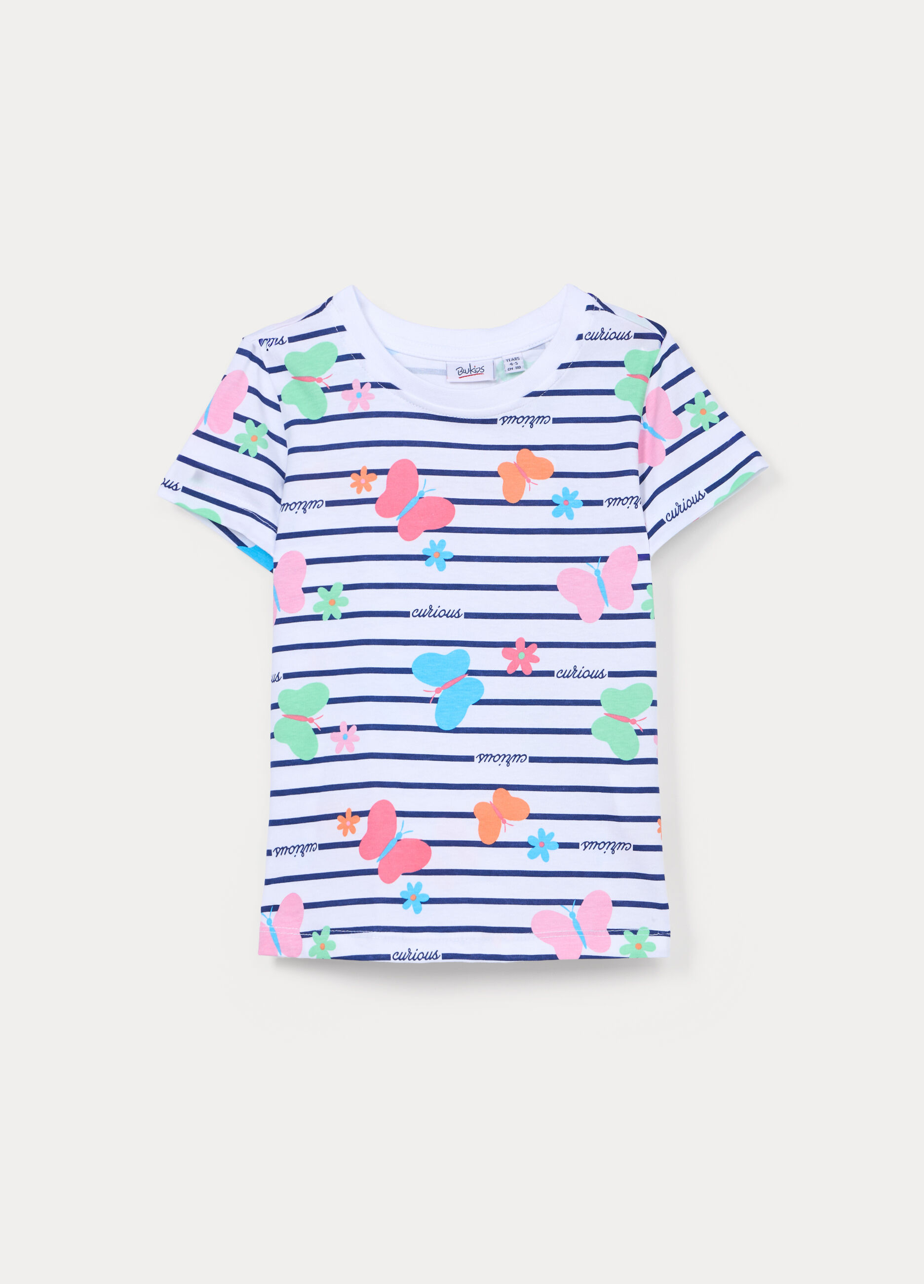 T-shirt girocollo in jersey di puro cotone bambina_0