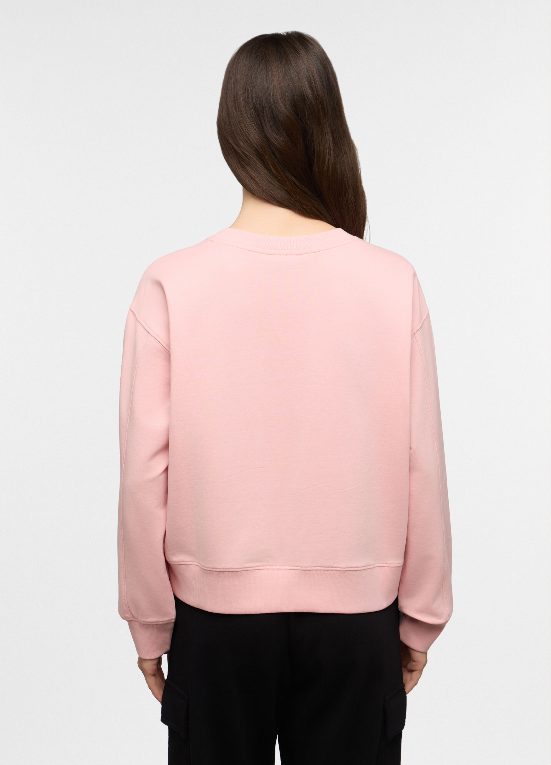 Felpa girocollo in french terry stretch donna_1