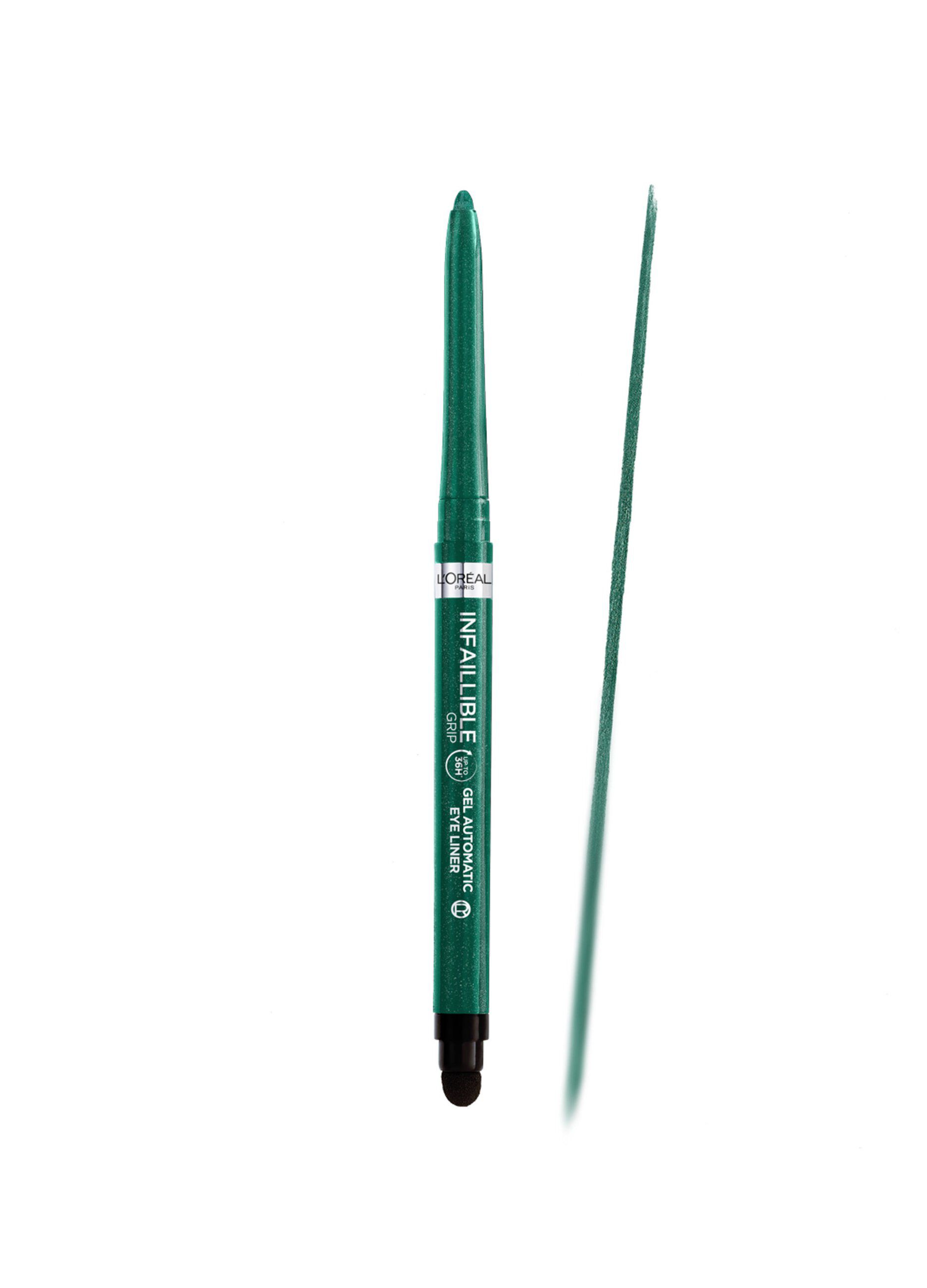 L'Oréal Paris Matita Automatica in Gel Infaillible 36H Grip Liner, Tratto Sfumabile a Lunga Tenuta, Waterproof, Formula in Gel, Tonalità: 08 Emerald Green._1