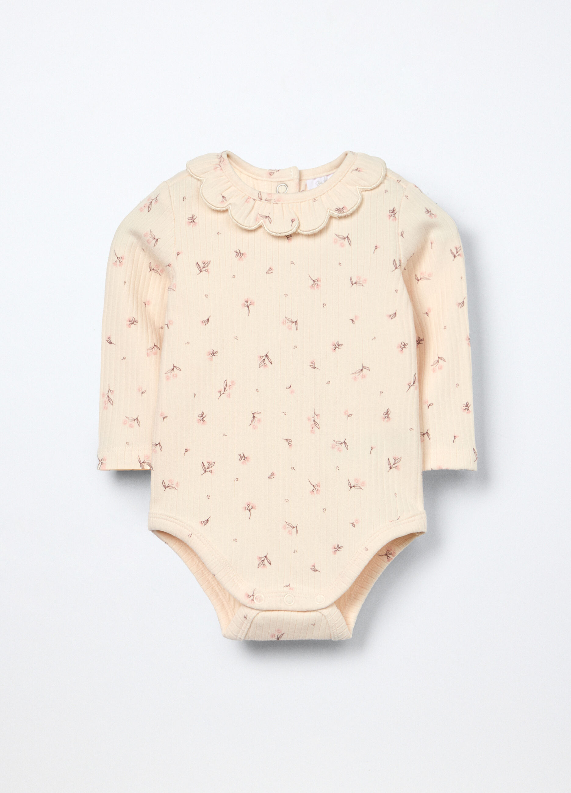 Body in costina di cotone stretch neonata_0