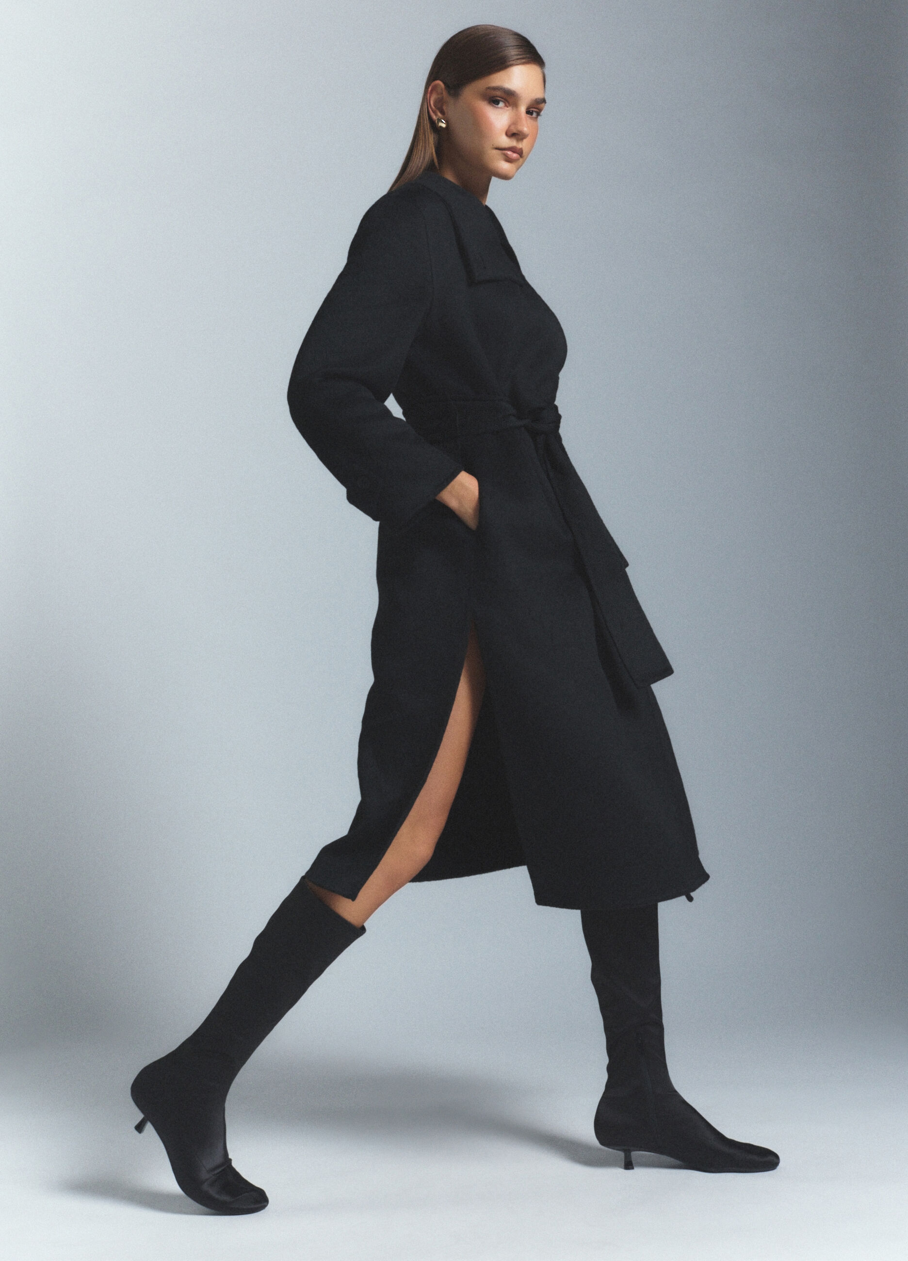 Cappotto lungo misto lana donna_3
