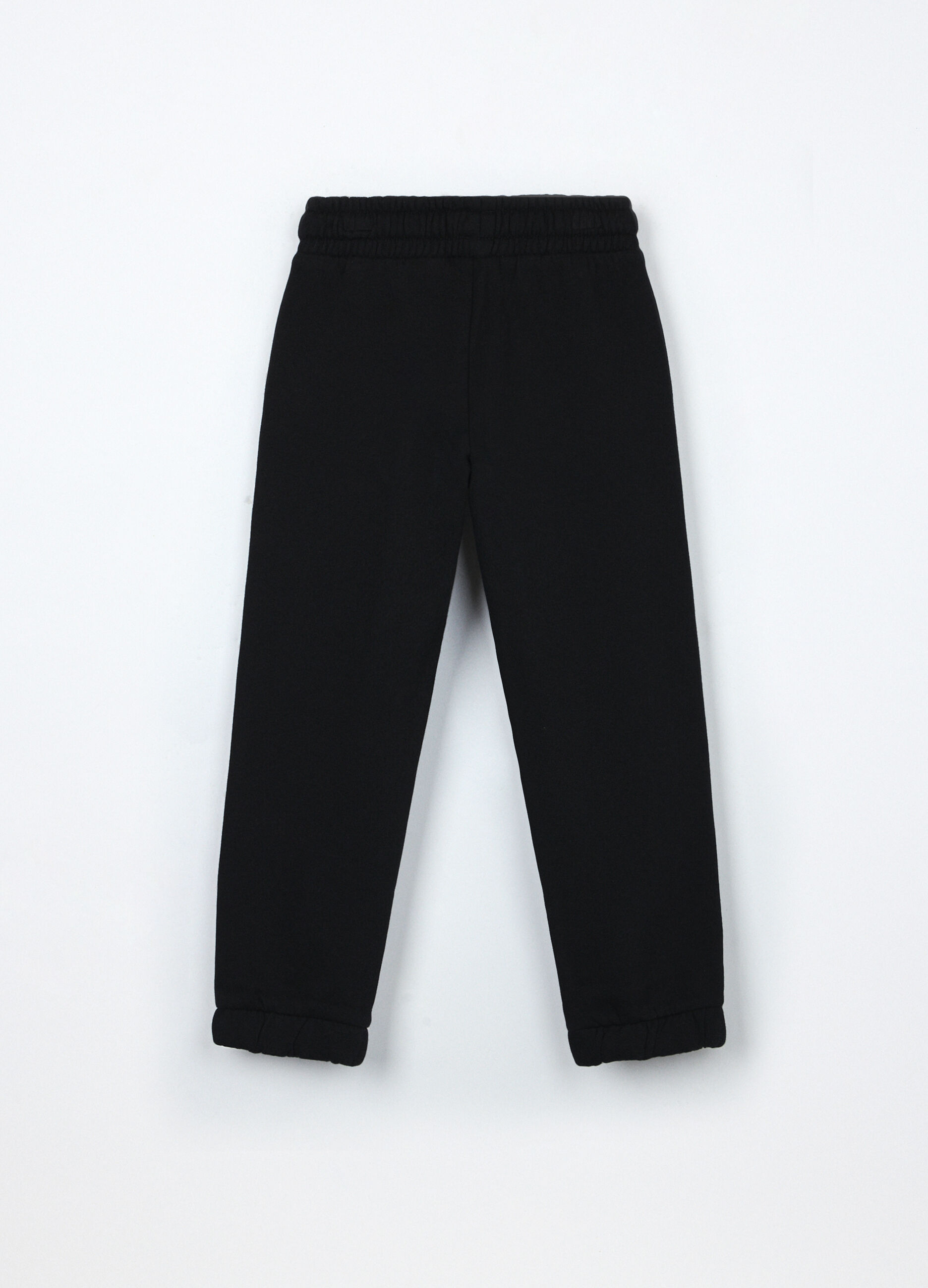 Jogger in puro cotone fleece bambina_1