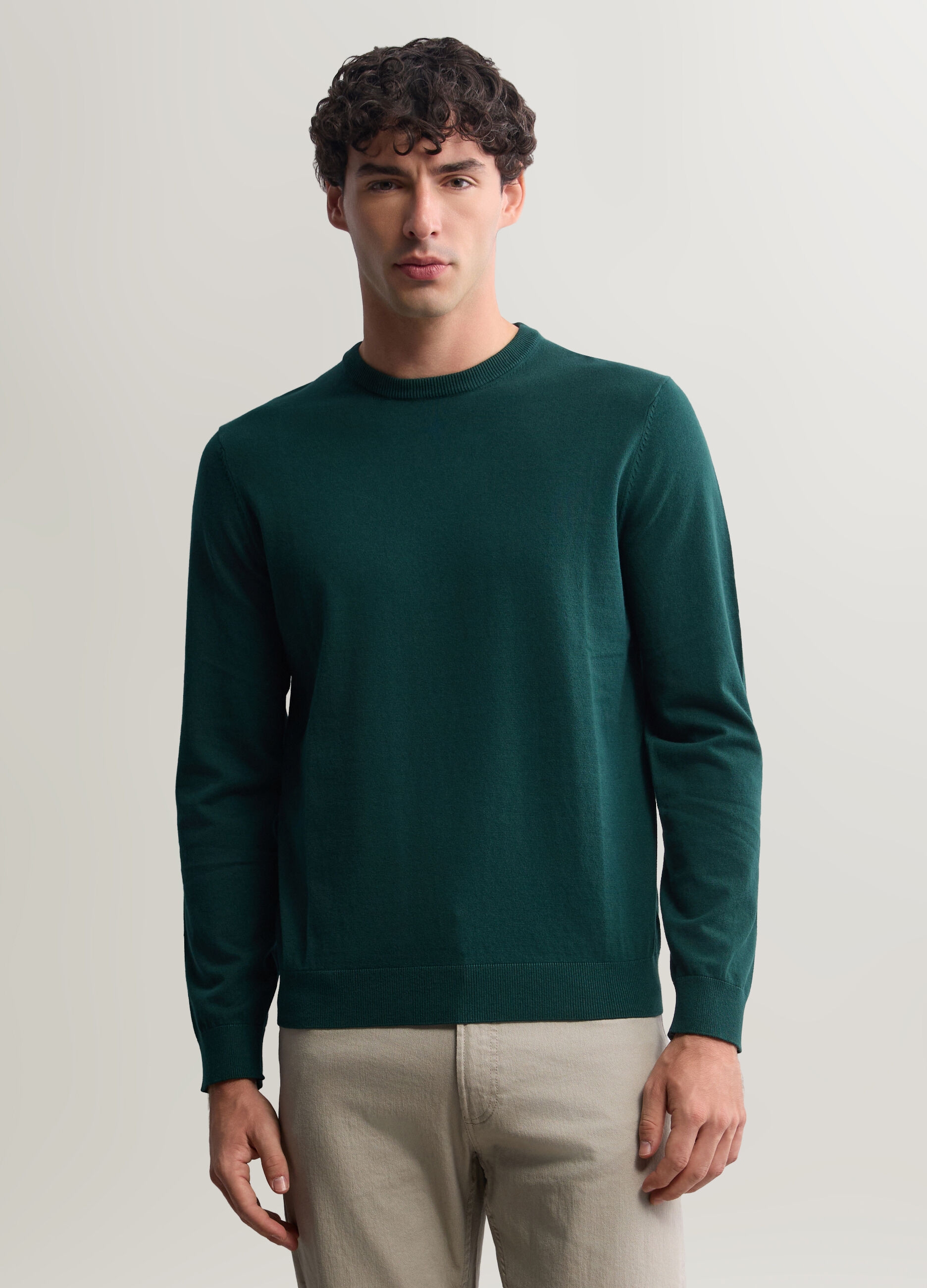 Maglione girocollo in misto cotone uomo
