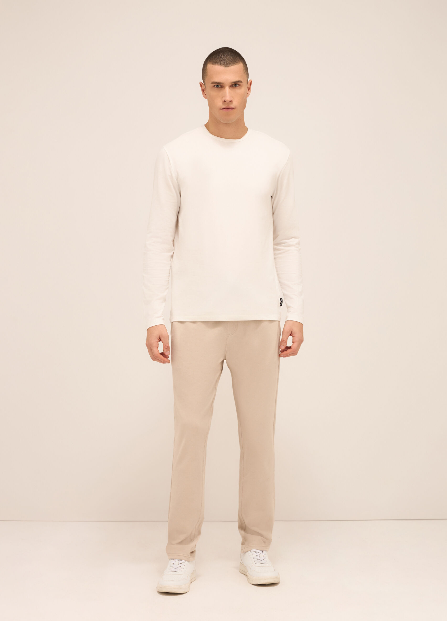 Jogger con coulisse in puro cotone uomo