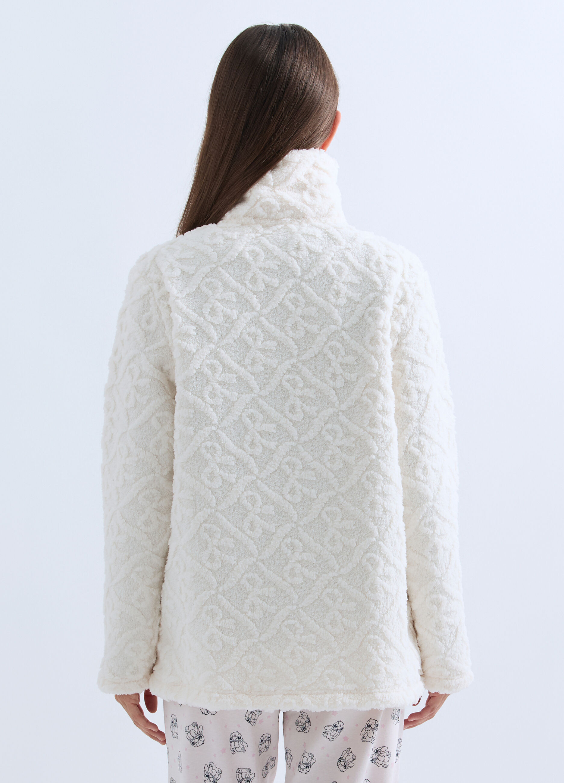 Vestaglia corta in eco fur donna_1