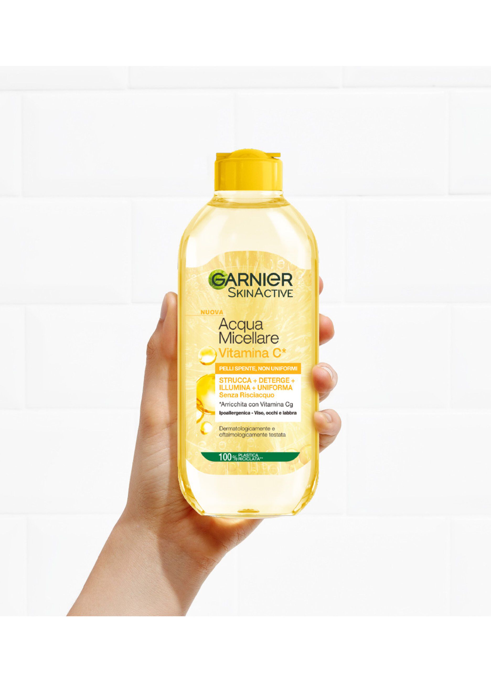 Garnier SkinActive, Acqua Micellare Tutto in 1, Vitamina C, Pelli Spente e Non Uniformi, 400 ml.