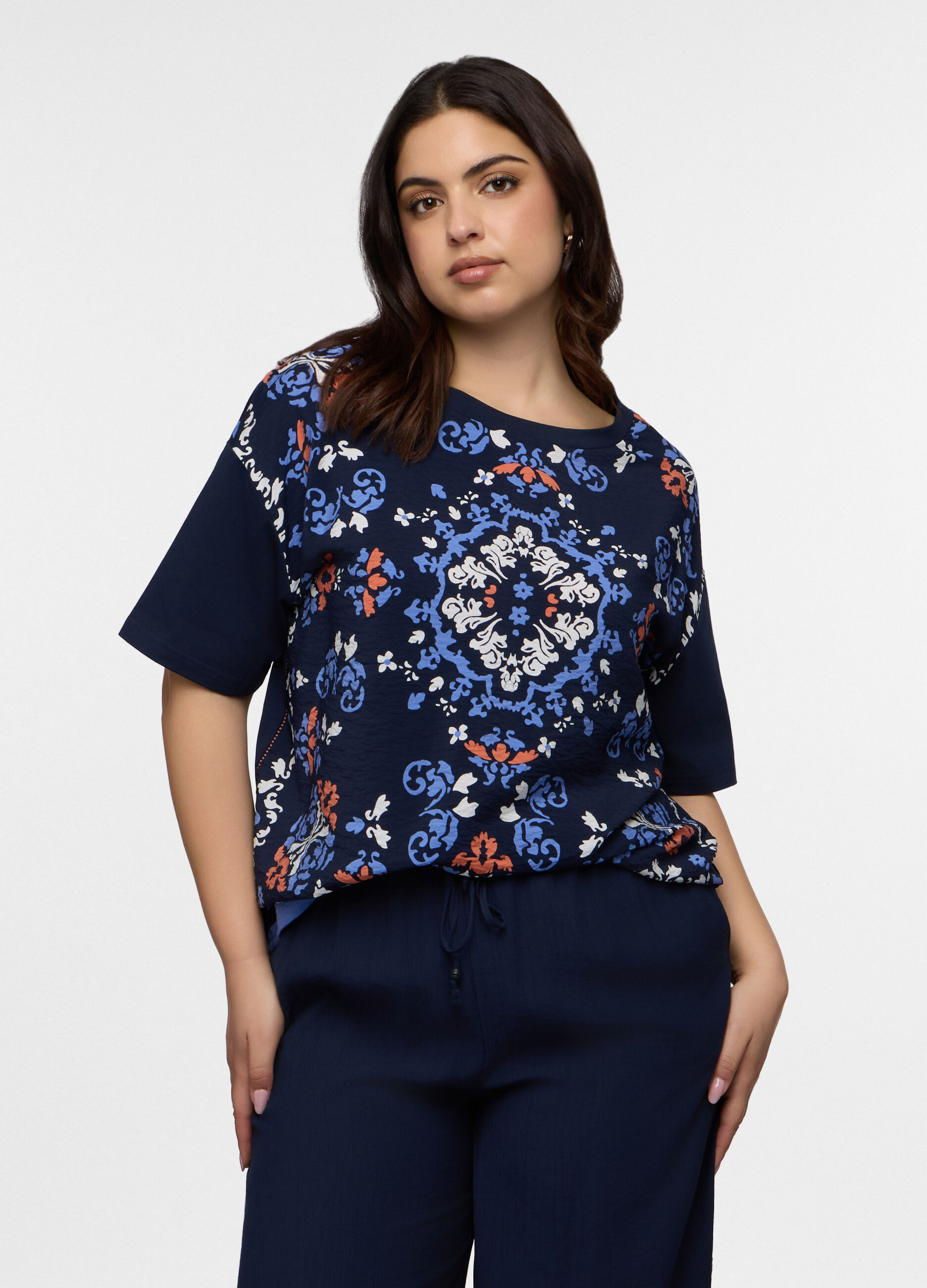 T-shirt girocollo donna curvy_0