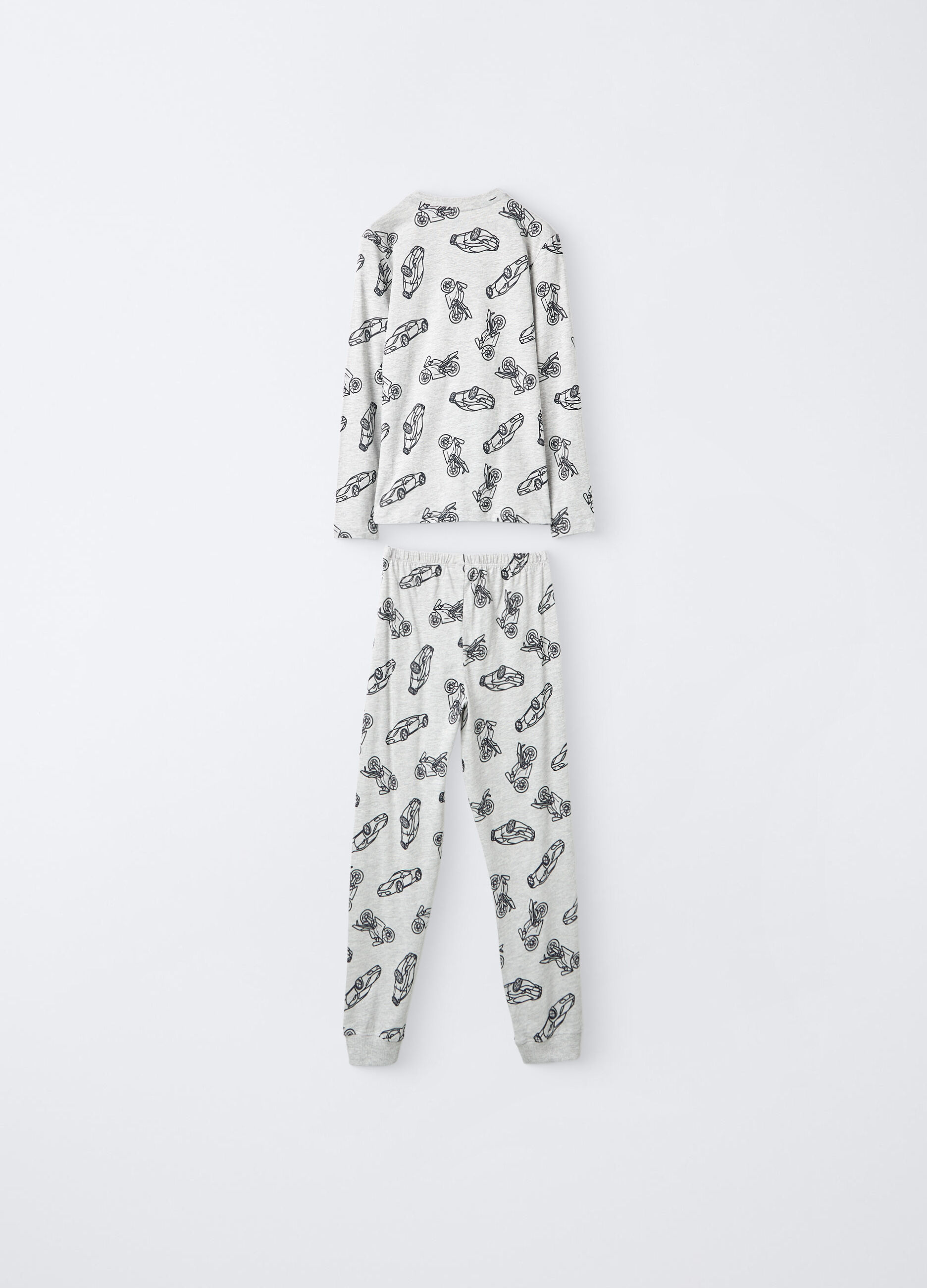 Set pigiama lungo in jersey di cotone m&eacute;lange ragazzo_1
