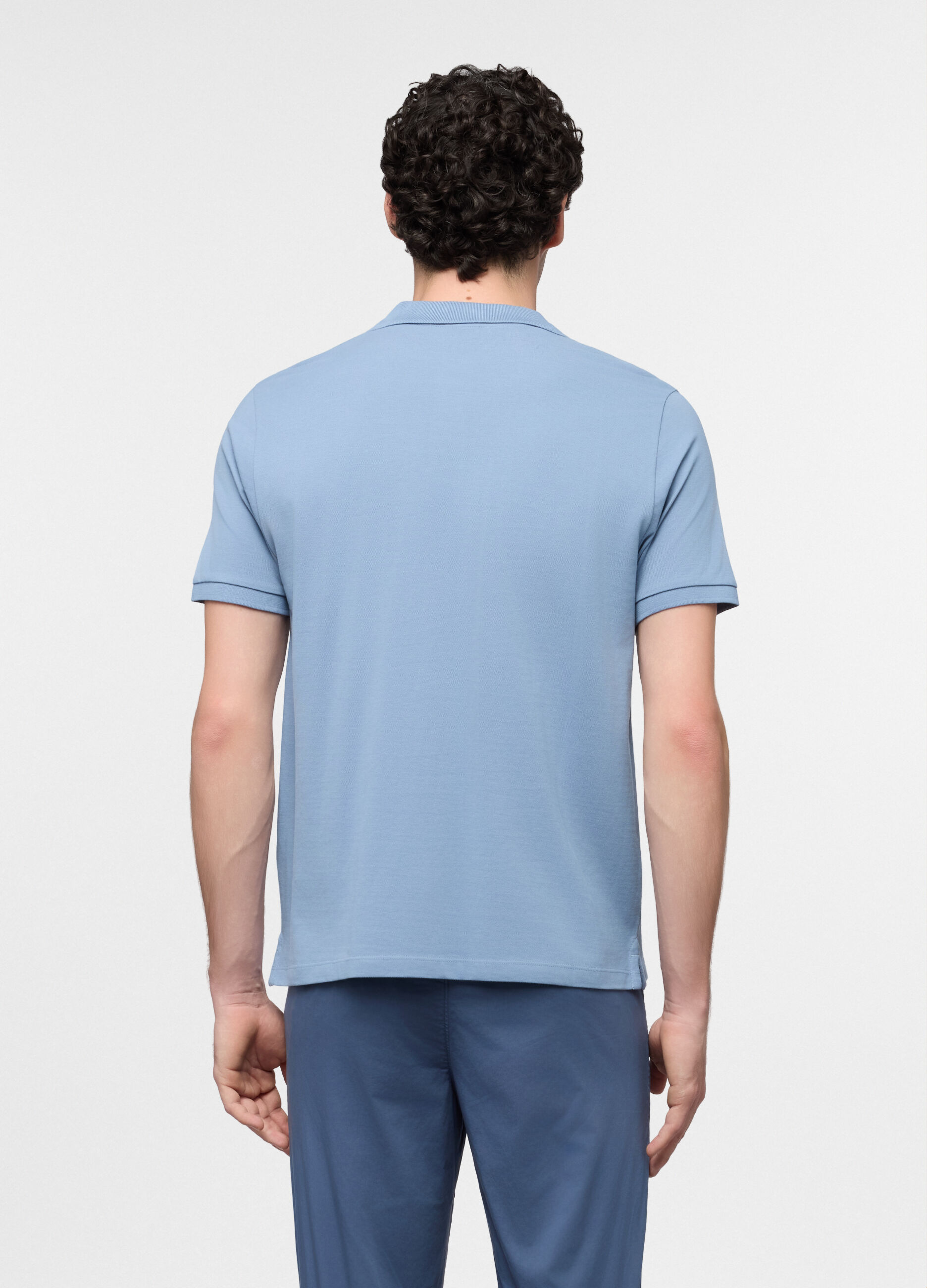 Polo a maniche corte in piquet di cotone uomo_1