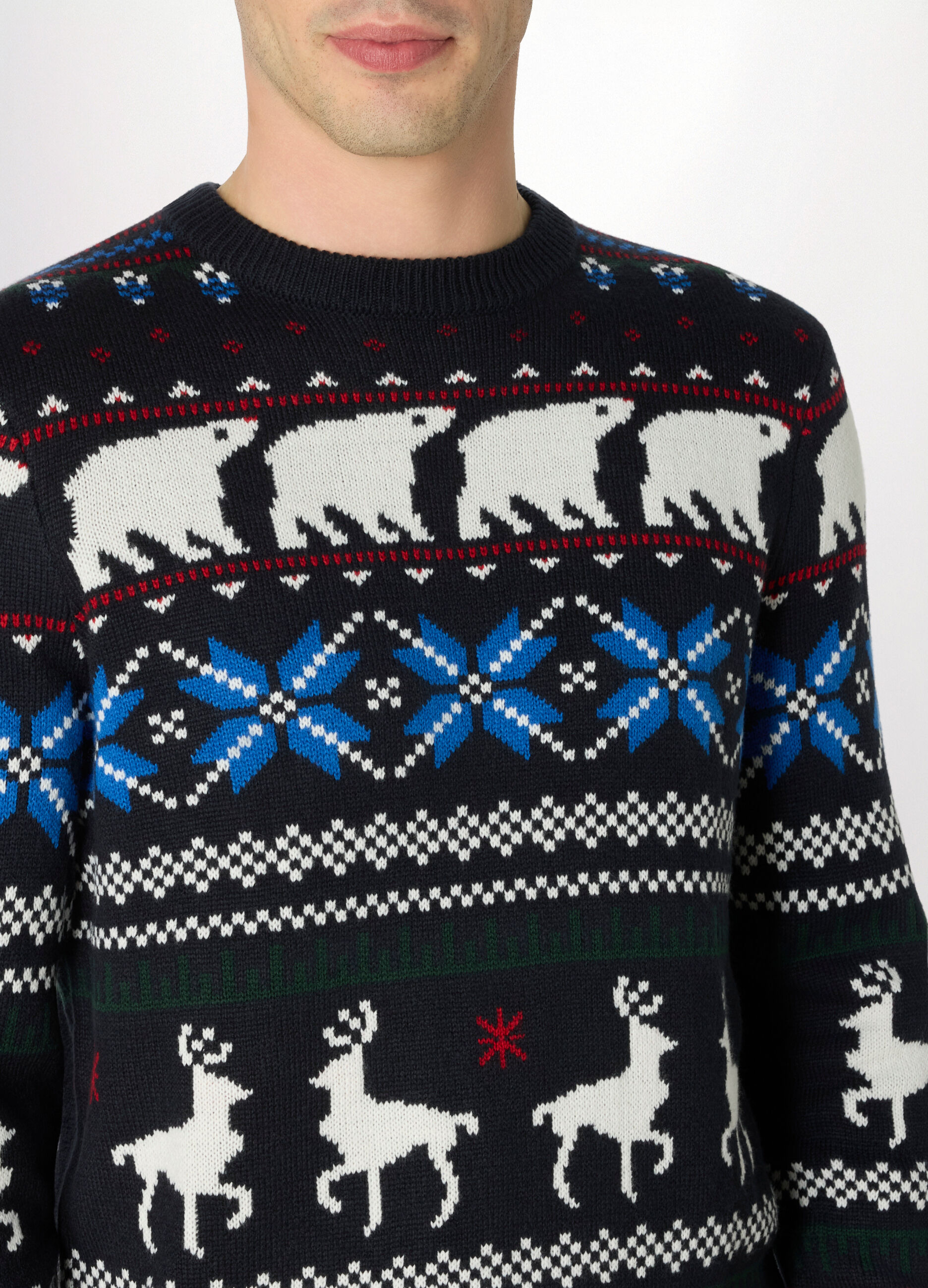 Maglione girocollo con decorazioni natalizie uomo_2