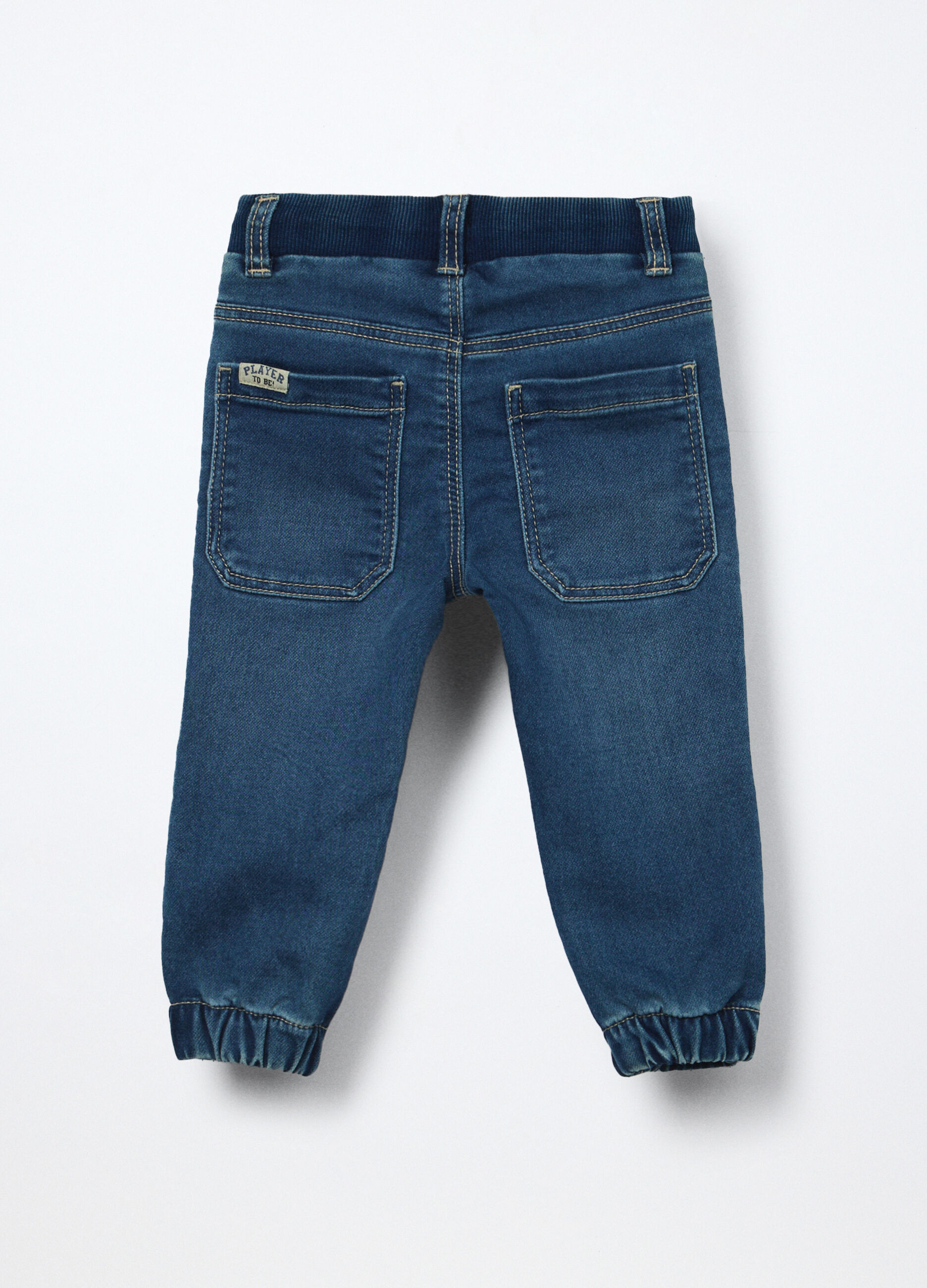 Jogger in denim misto cotone neonato_1