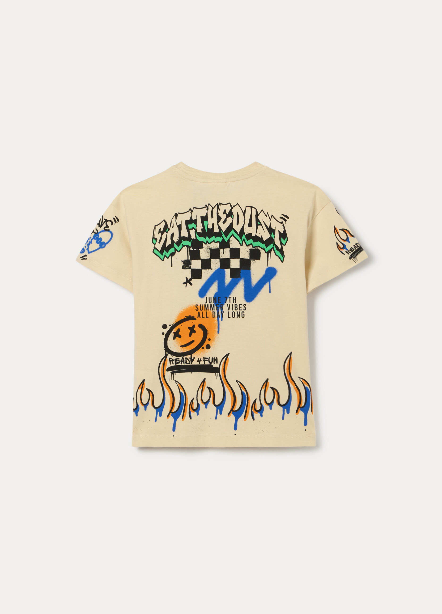 T-shirt con stampa in jersey di puro cotone bambino_1